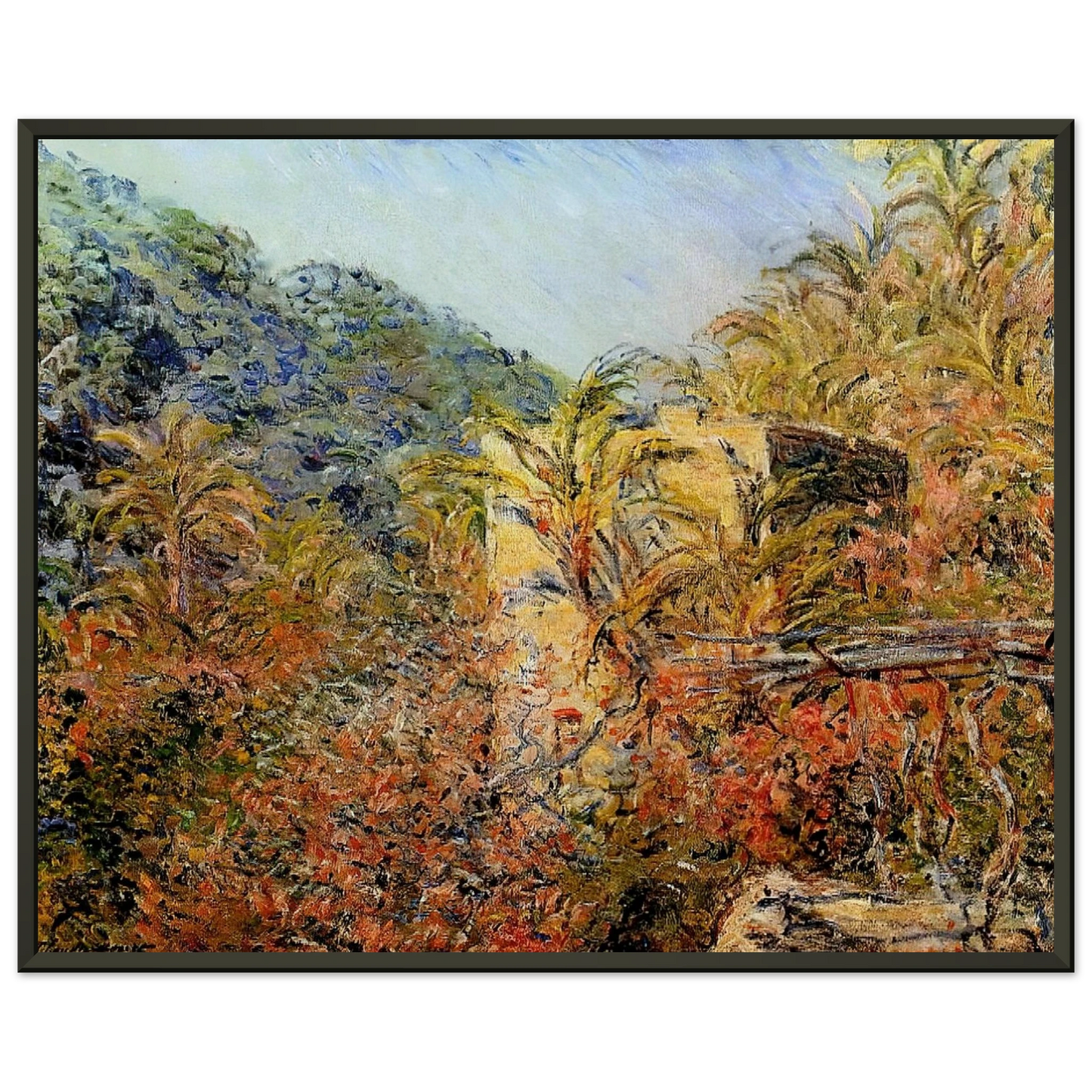 claude monet The Valley of Sasso Sunshine Framed Art Print - Aluminum Frame - 60x80 cm / 24x32 inches