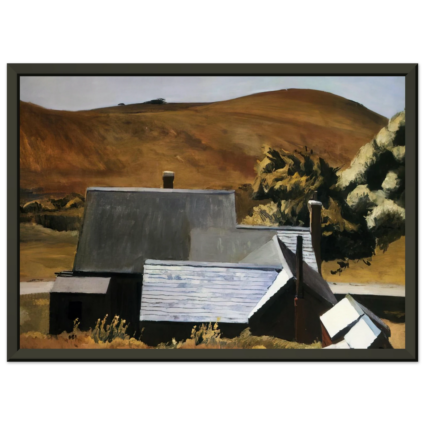 Edward Hopper Burly Cobb s House South Truro Framed Art Print - Aluminum Frame - 60x80 cm / 24x32 inches
