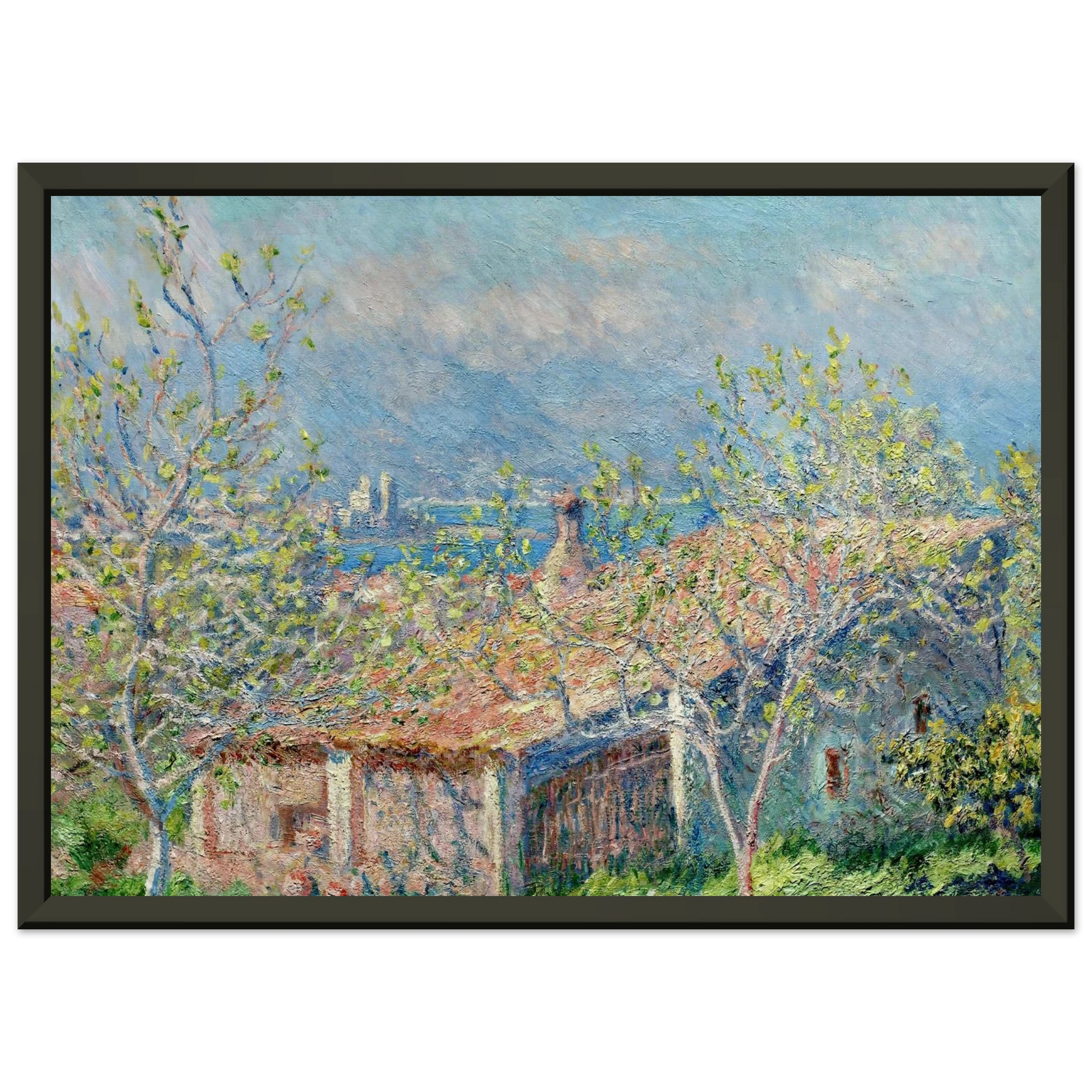 claude monet  Gardeners House at Antibes Framed Art Print  - Aluminum Frame - 60x80 cm / 24x32 inches