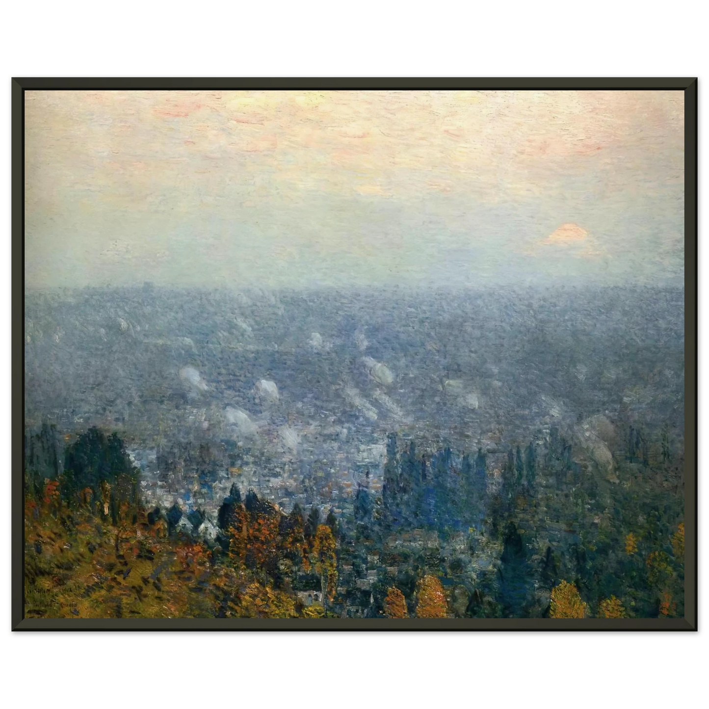 Childe Hassam Mount Hood and the Valley of the Willamette Framed Art Print - Aluminum Frame - 40x50 cm / 16x20 inches