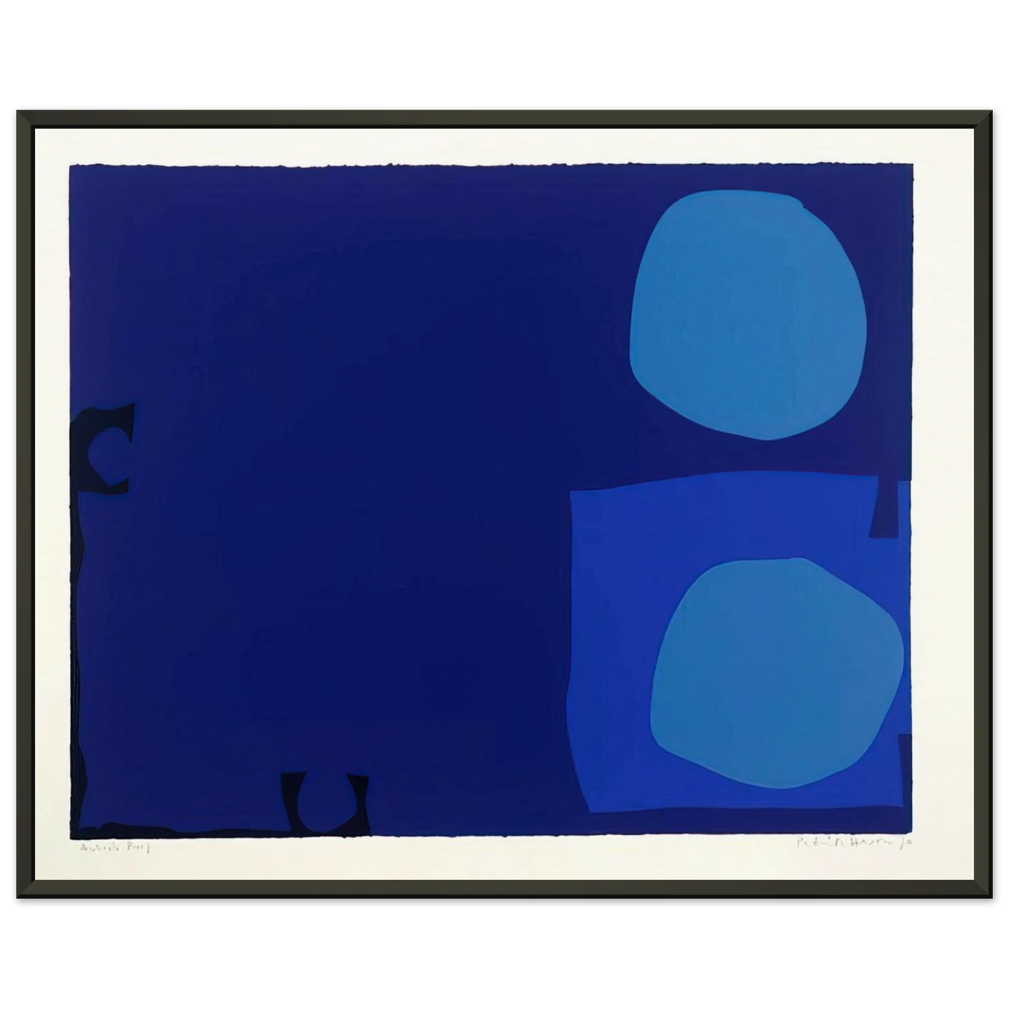Patrick Heron Four Blues Two Discs 1970 Framed Art Print - Aluminum Frame - 60x80 cm / 24x32 inches