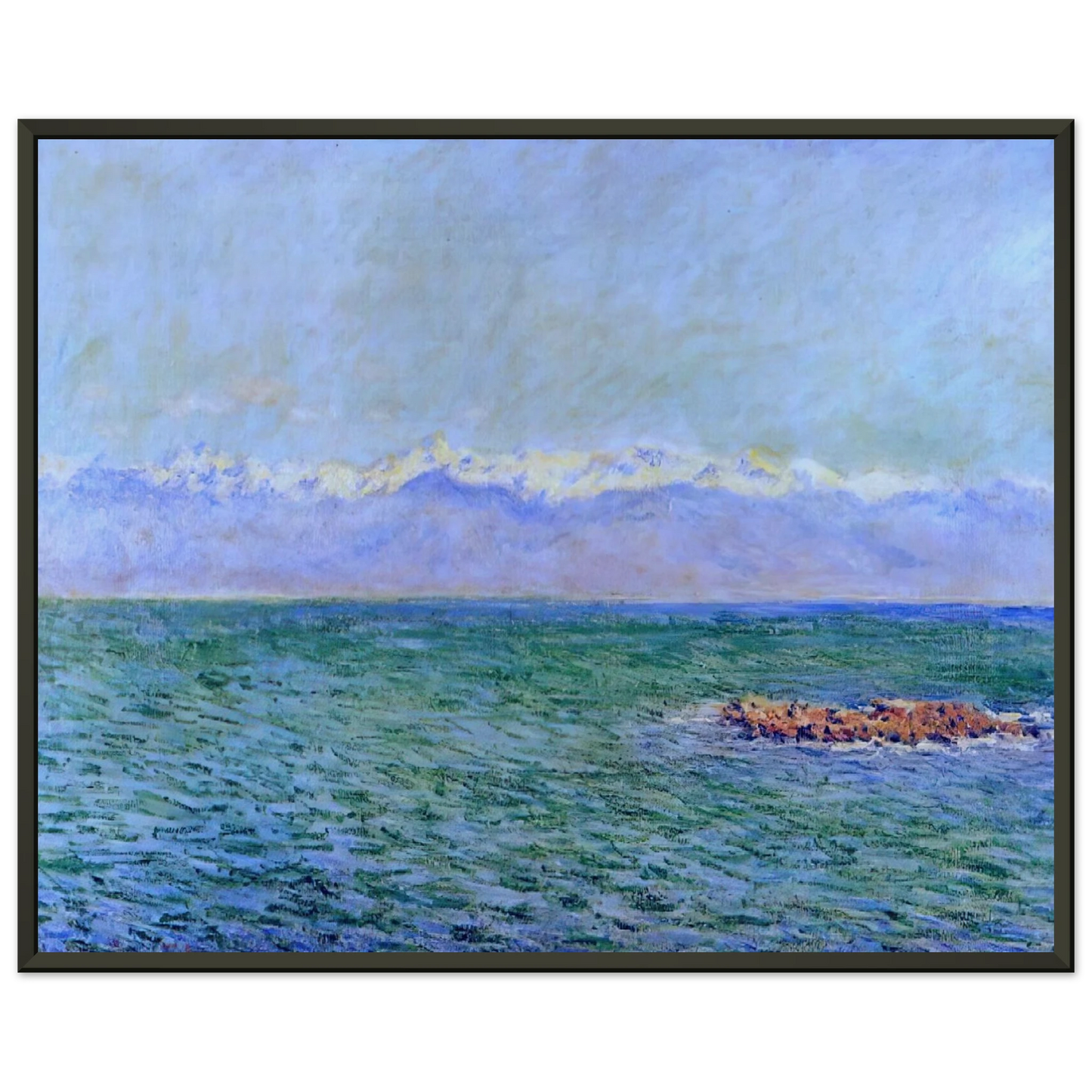claude monet The Sea and the Alps Framed Art Print - Aluminum Frame - 60x80 cm / 24x32 inches