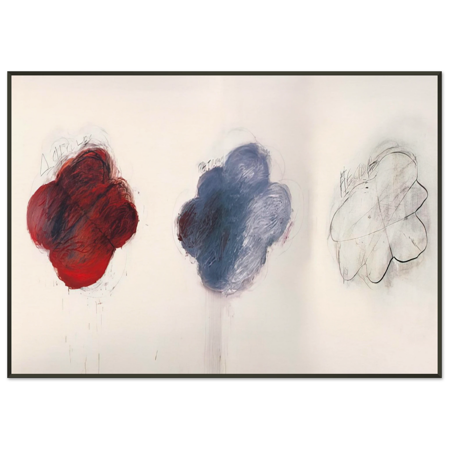 Cy Twombly Fifty Days at Iliam Shades of Achilles Patroclus and Hector Framed Art Print - Aluminum Frame - 21x29.7 cm / 8x12"