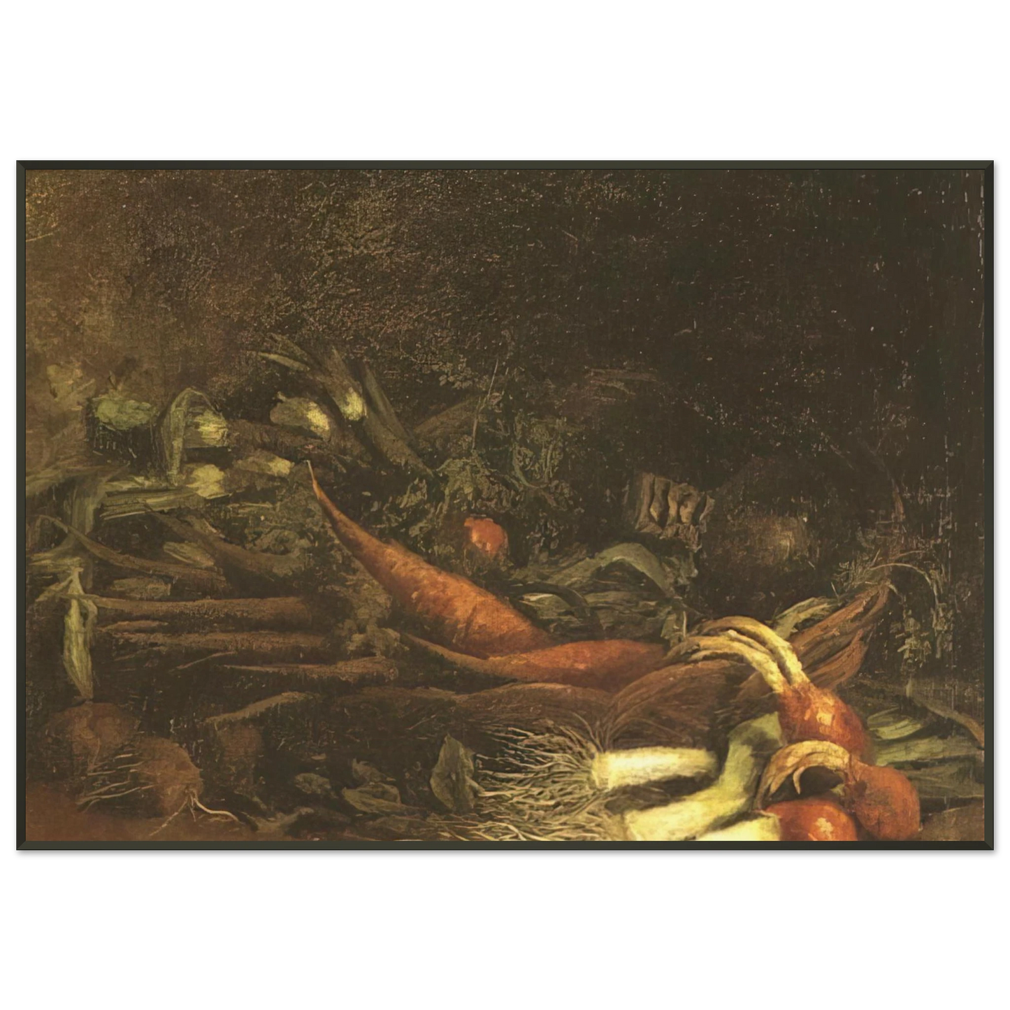 Vincent van Gogh  Still life with a basket of vegetables Framed Art Print  - Aluminum Frame - 21x29.7 cm / 8x12"