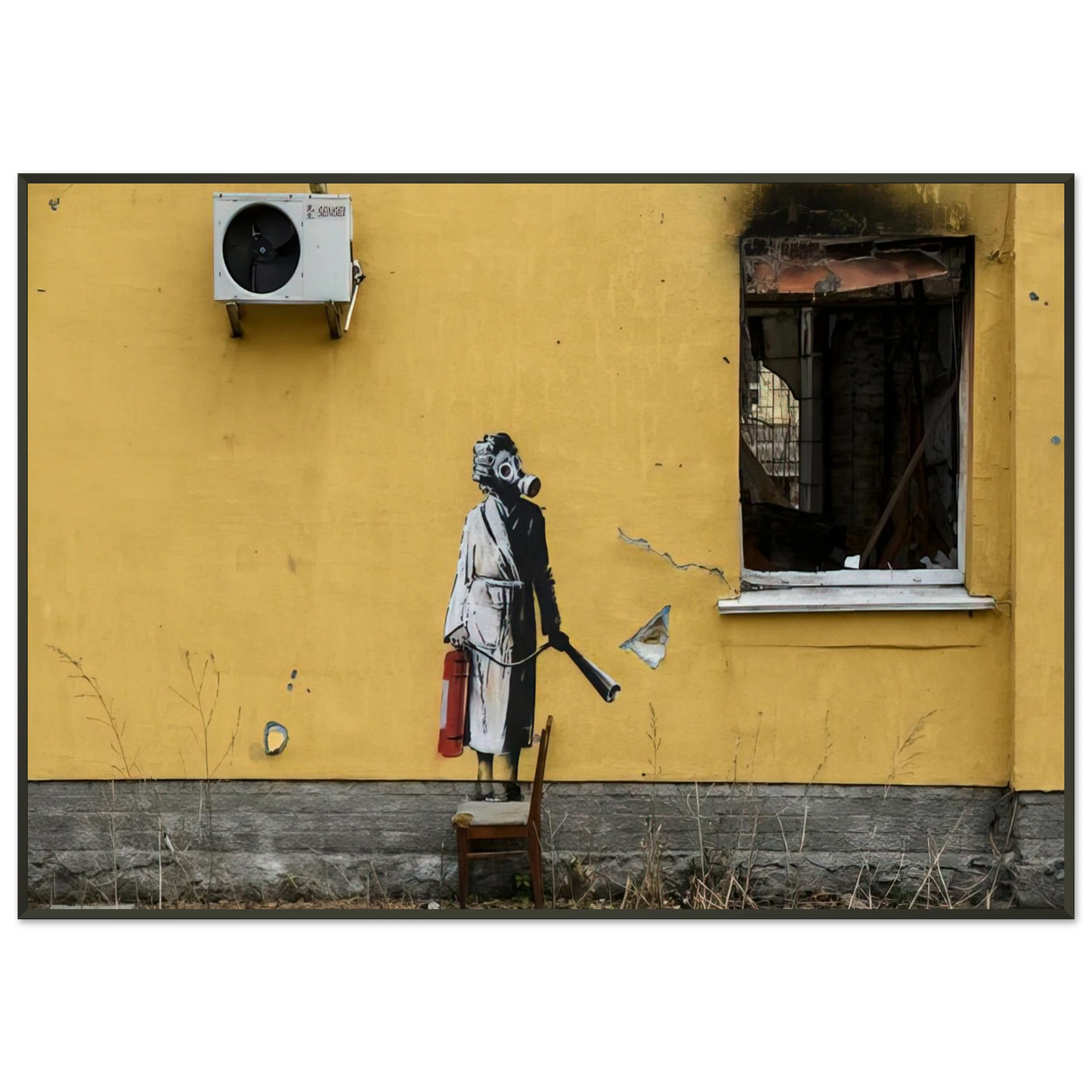 Banksy HOSTOMEL PROSKURIVSKA 2 2022 Framed Art Print - Aluminum Frame - 21x29.7 cm / 8x12"