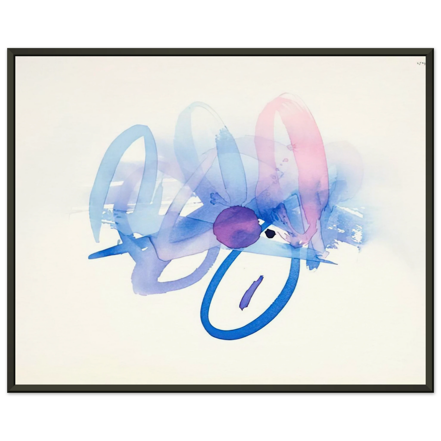 Luis Feito UNTITLED PURPLE PINK AND BLUE Framed Art Print - Aluminum Frame - 70x100 cm / 28x40 inches