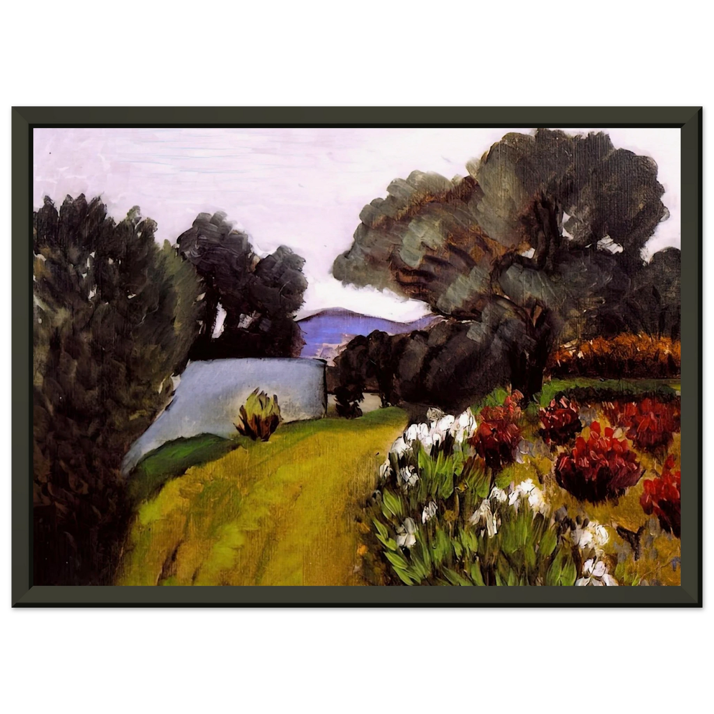 Henri Matisse IN THE NICE COUNTRYSIDE GARDEN OF IRISES 1919 Framed Art Print - Aluminum Frame - 70x100 cm / 28x40 inches