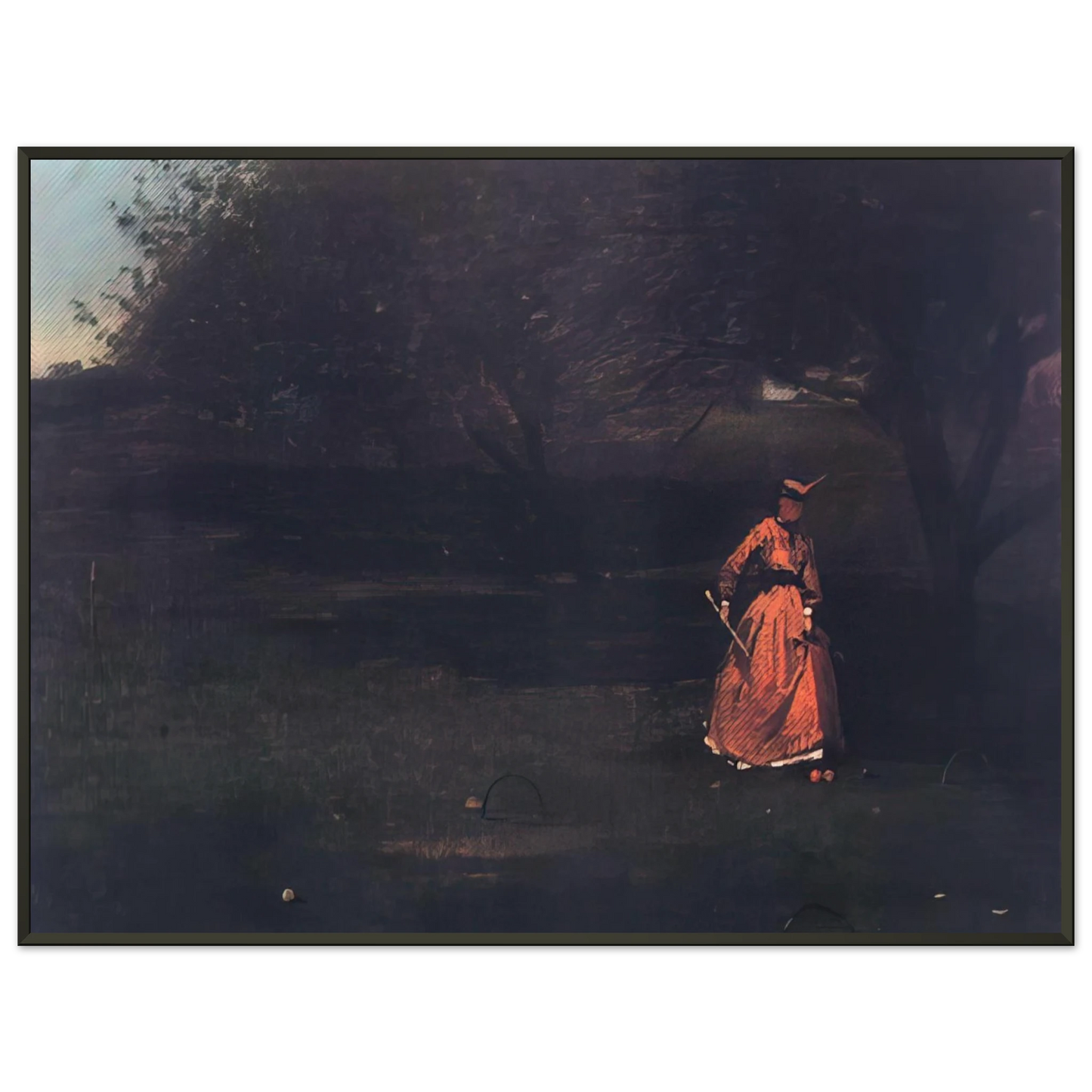 Winslow Homer CROQUET PLAYERS 1 Framed Art Print - Aluminum Frame - 70x100 cm / 28x40 inches