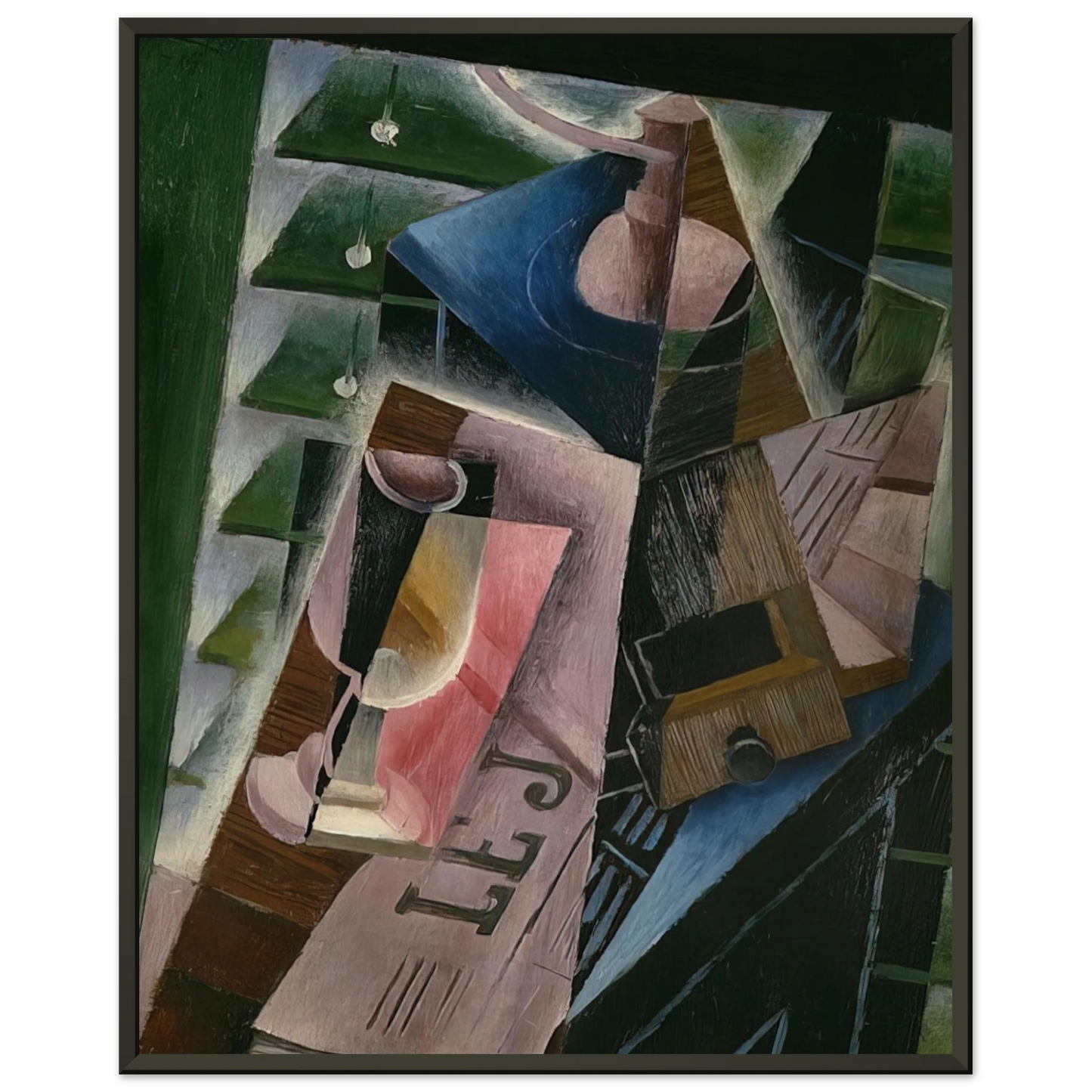 Juan Gris COFFEE GRINDER AND GLASS 1915 Framed Art Print - Aluminum Frame - 70x100 cm / 28x40 inches
