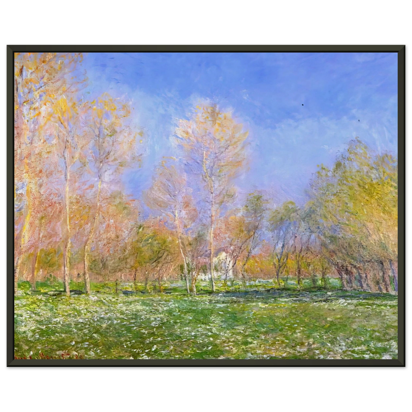 claude monet  Springtime in Giverny Framed Art Print  - Aluminum Frame - 40x50 cm / 16x20 inches