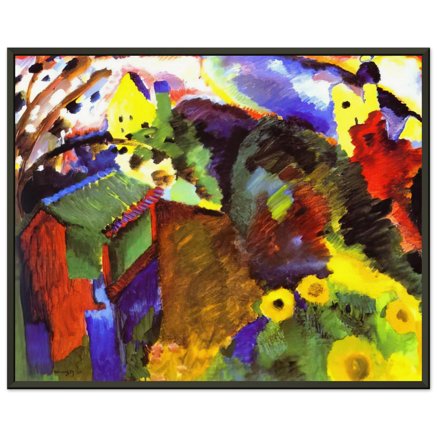 Wassily Kandinsky  MURNAU GARDEN 1910 Framed Art Print  - Aluminum Frame - 70x100 cm / 28x40 inches