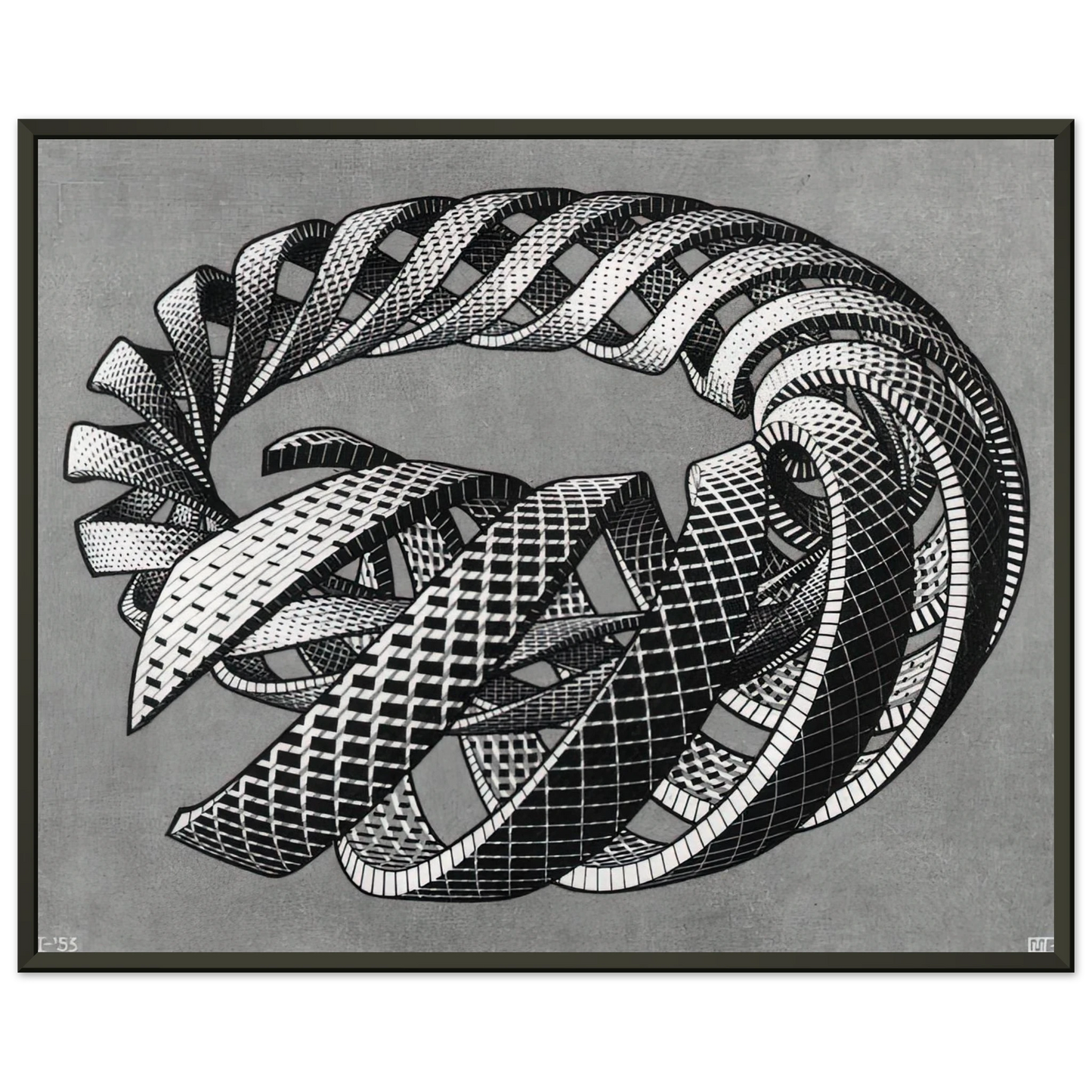 MC Escher  SPIRALS Framed Art Print  - Aluminum Frame - 60x80 cm / 24x32 inches