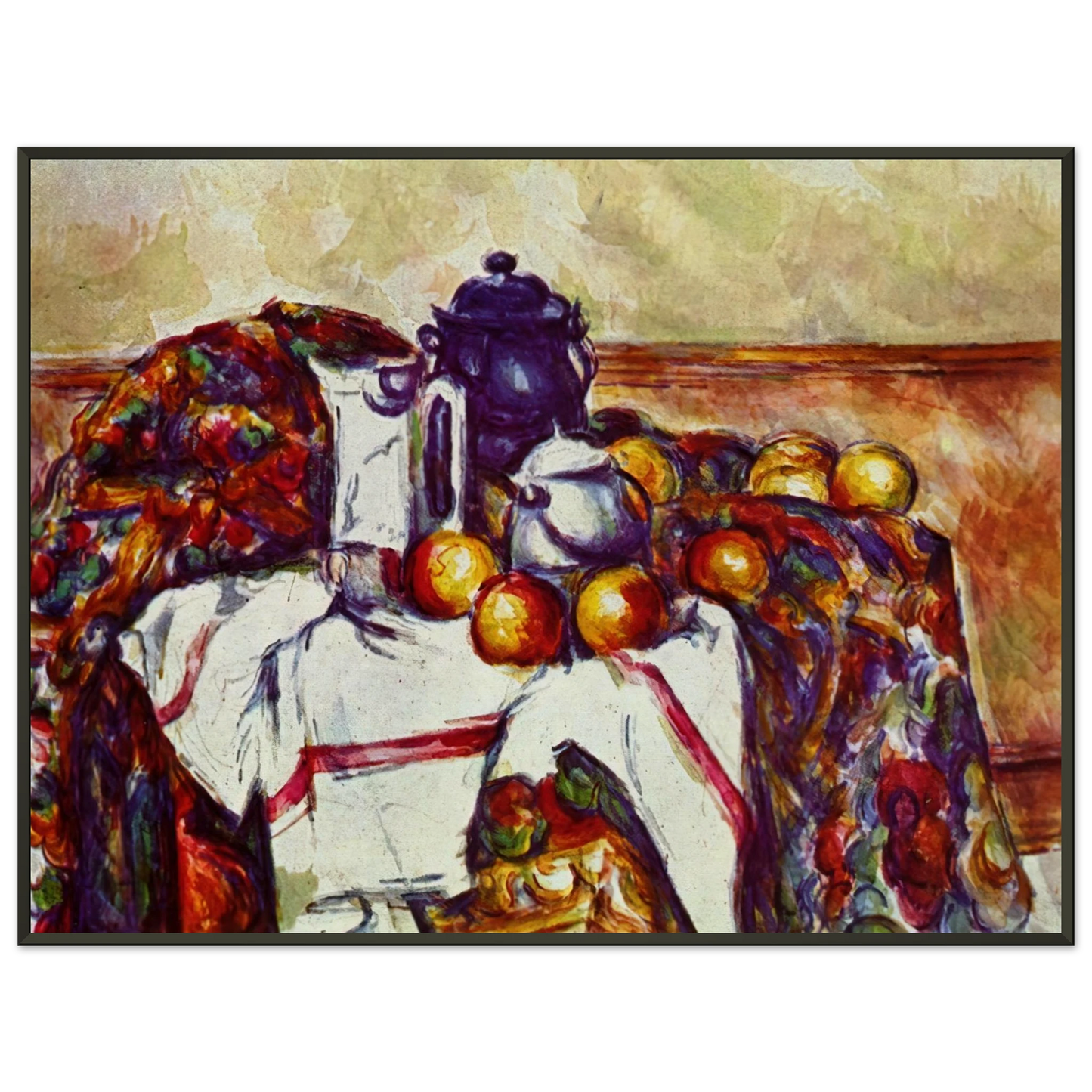 Paul Cezanne Still Life with Blue Pot Framed Art Print - Aluminum Frame - 70x100 cm / 28x40 inches