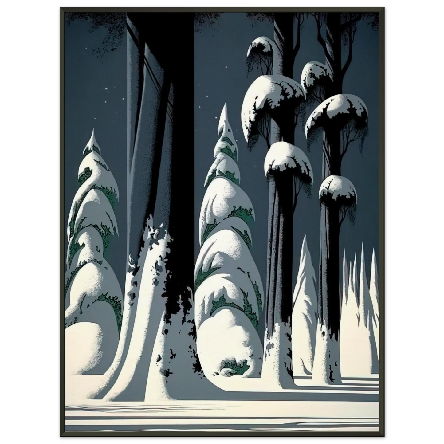 Eyvind Earle Yosemite Framed Art Print - Aluminum Frame - 70x100 cm / 28x40 inches