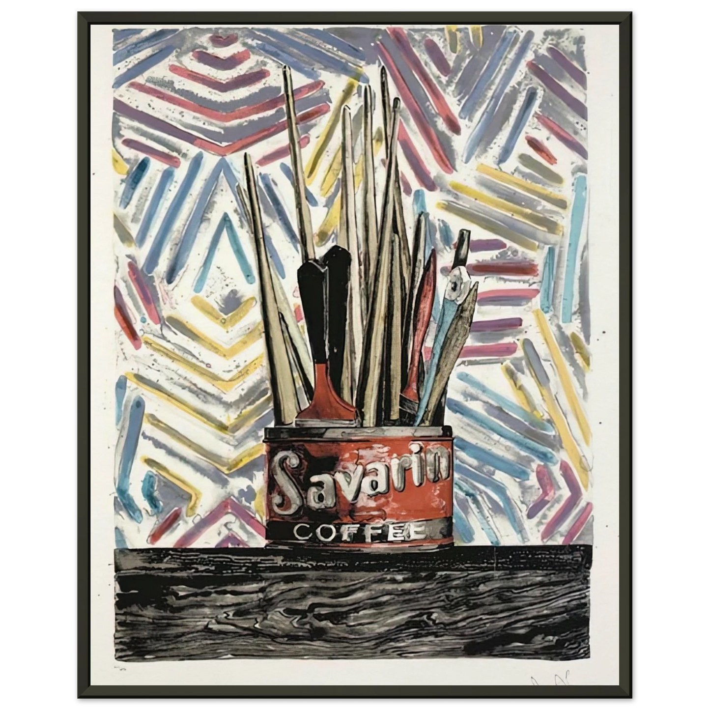 Jasper Johns SAVARIN ULAE 183 Framed Art Print - Aluminum Frame - 70x100 cm / 28x40 inches