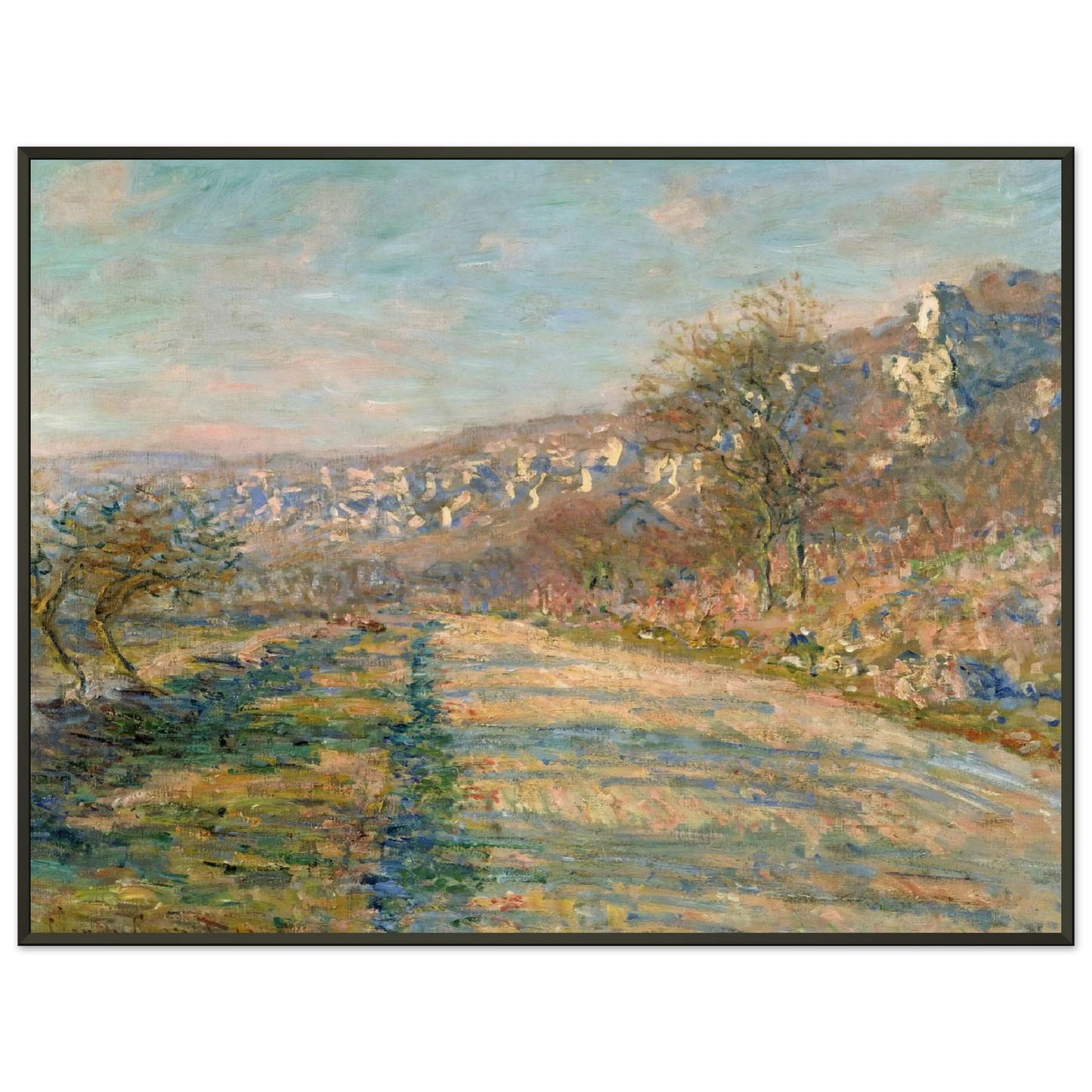 claude monet  Road of La RocheGuyon Framed Art Print  - Aluminum Frame - 60x80 cm / 24x32 inches