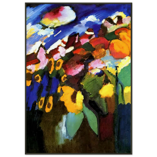 Wassily Kandinsky  MURNAU GARDEN 1909 Framed Art Print  - Aluminum Frame - 21x29.7 cm / 8x12"