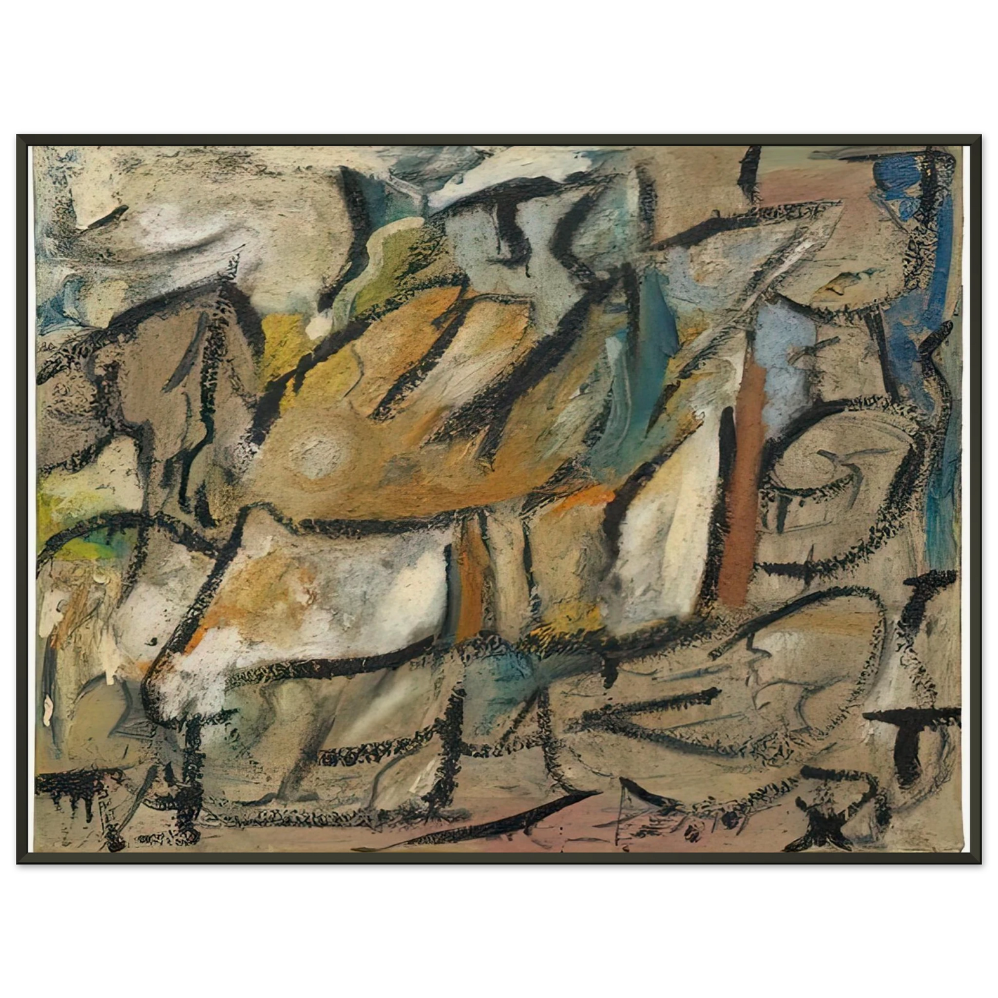 Helen Frankenthaler  August Weather 1951 Framed Art Print  - Aluminum Frame - 60x80 cm / 24x32 inches