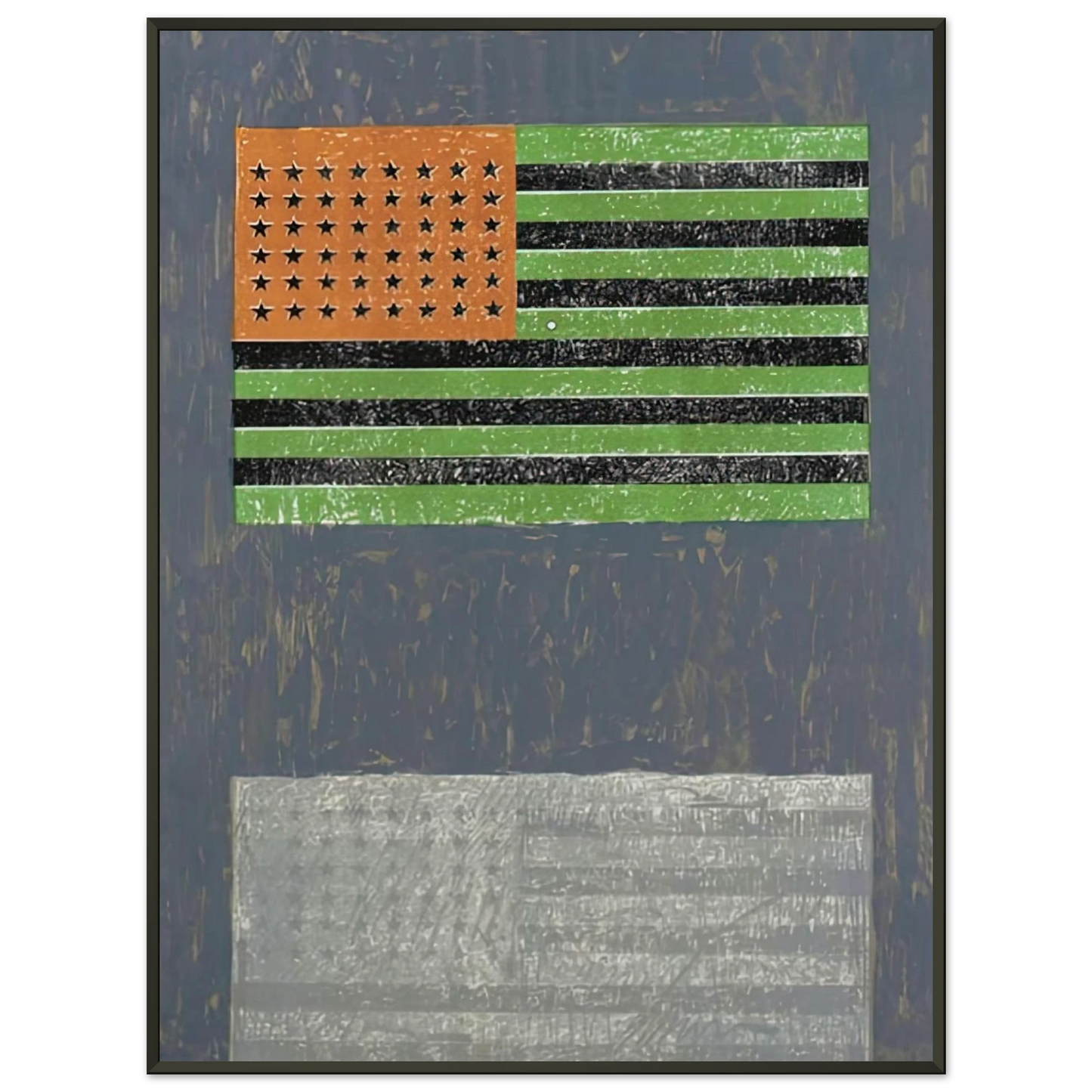 Jasper Johns FLAGS ULAE 42 Framed Art Print - Aluminum Frame - 40x50 cm / 16x20 inches