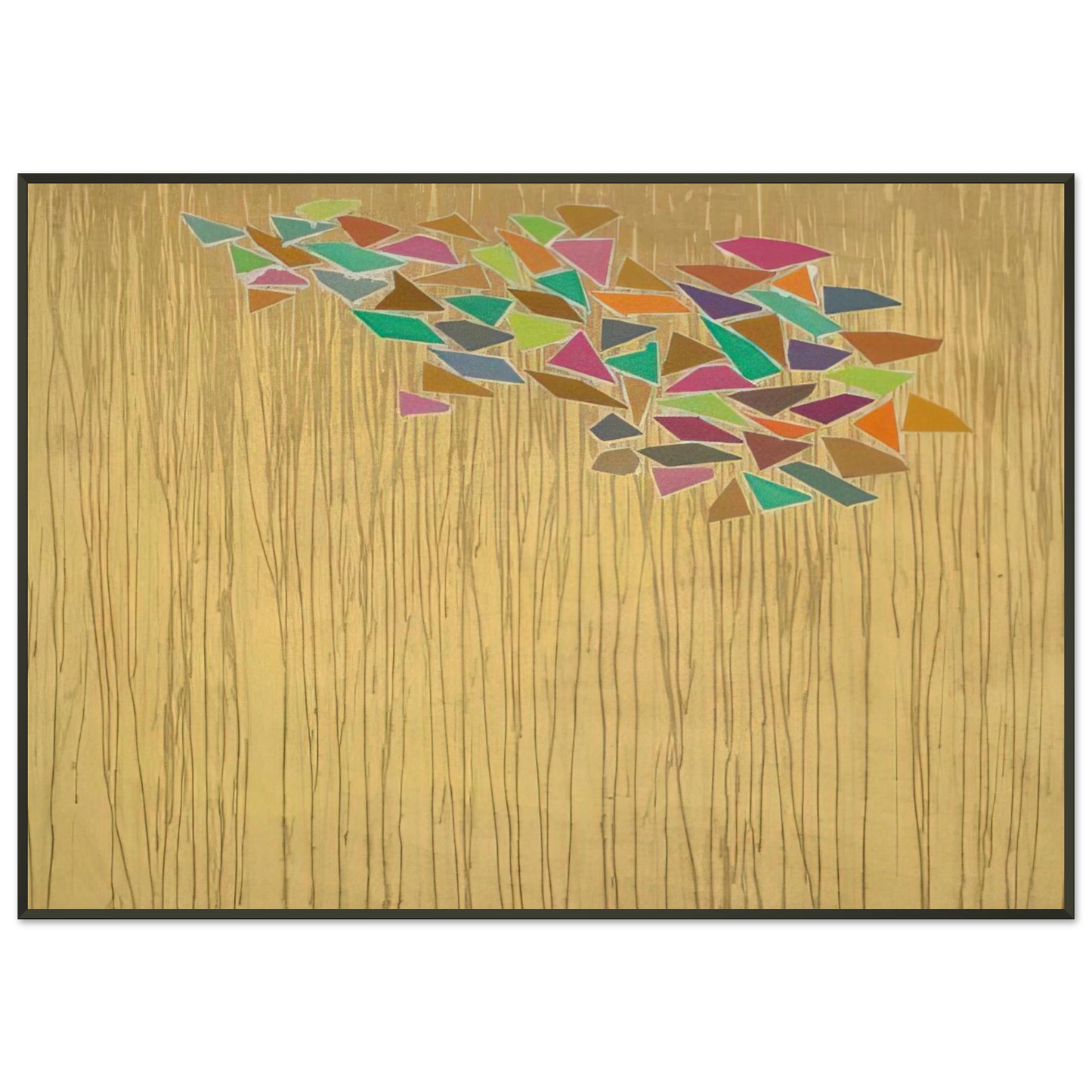 Robert Goodnough Colors on Tan 1975 Framed Art Print - Aluminum Frame - 21x29.7 cm / 8x12"