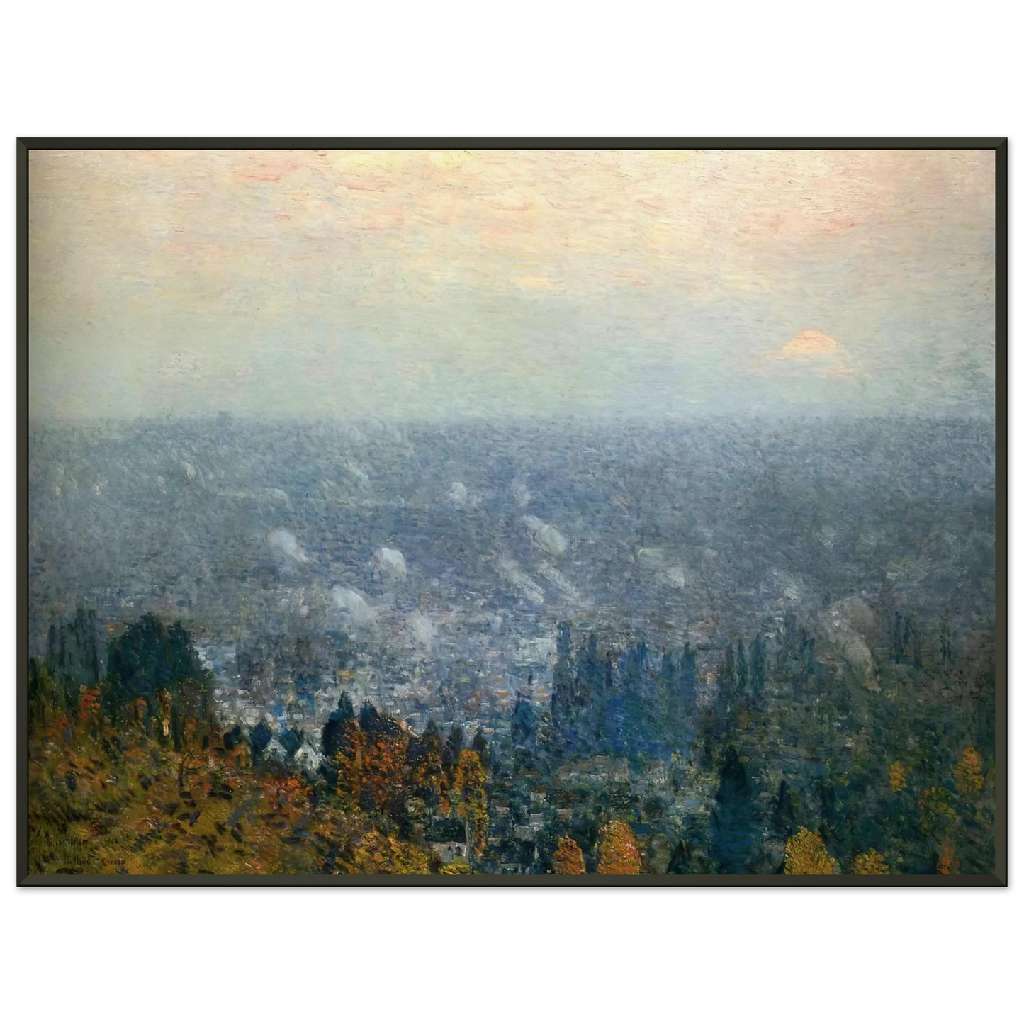 Childe Hassam Mount Hood and the Valley of the Willamette Framed Art Print - Aluminum Frame - 60x80 cm / 24x32 inches