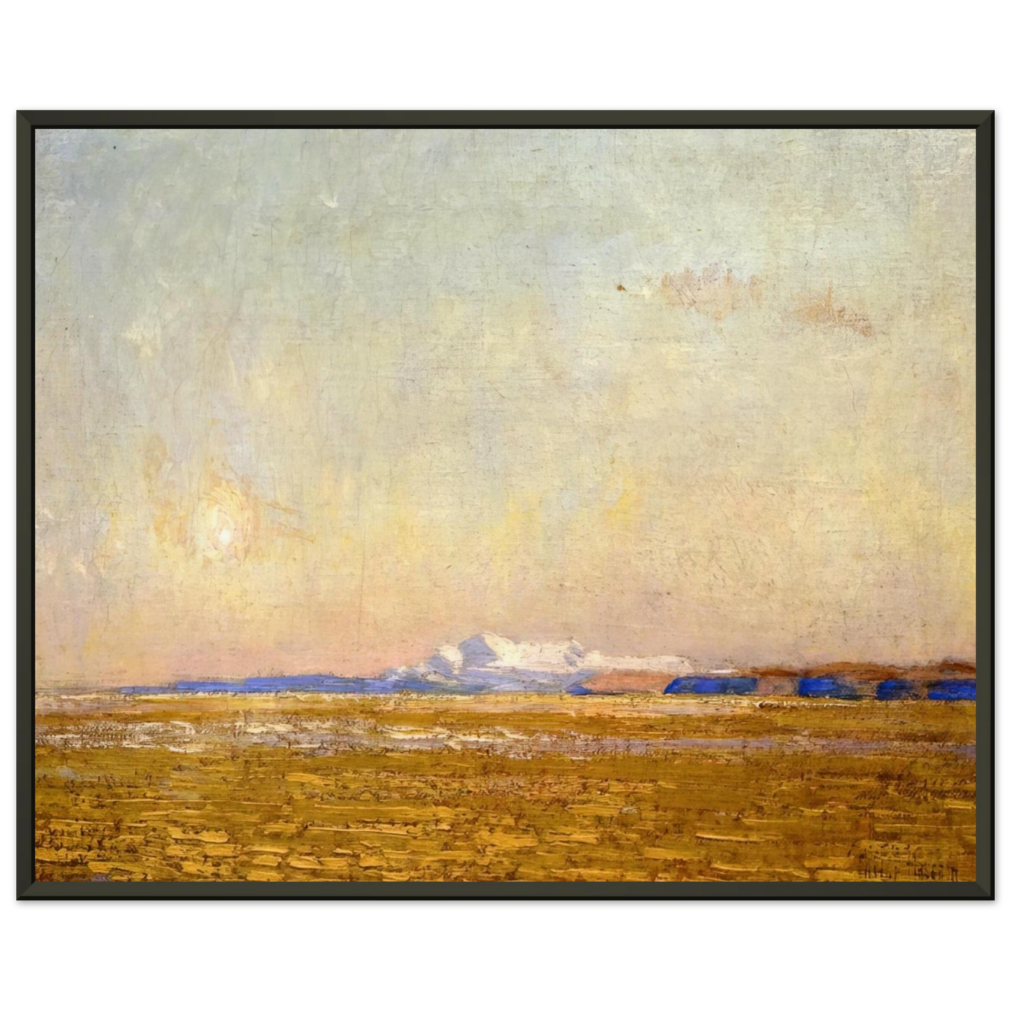 Childe Hassam Moonrise at Sunset Harney Desert Framed Art Print - Aluminum Frame - 40x50 cm / 16x20 inches