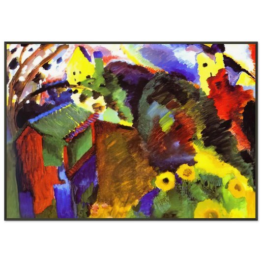 Wassily Kandinsky  MURNAU GARDEN 1910 Framed Art Print  - Aluminum Frame - 21x29.7 cm / 8x12"