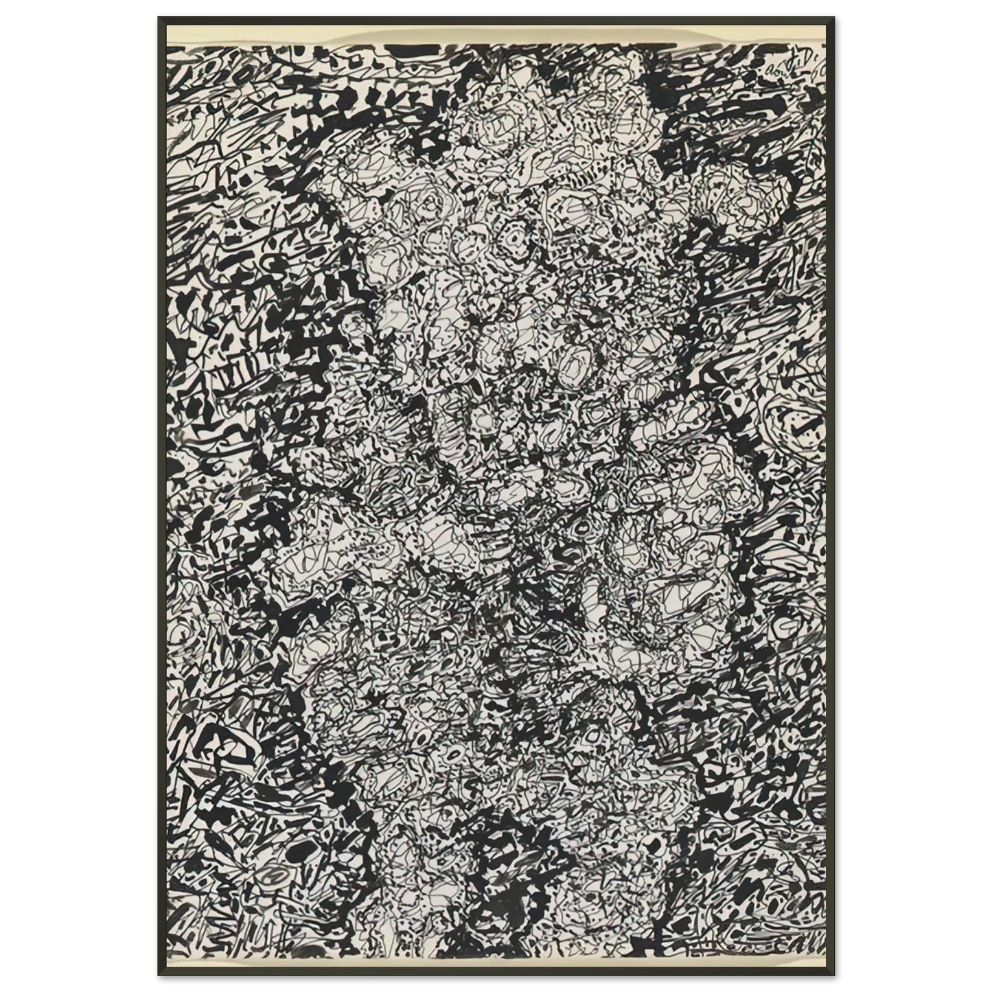 Jean Dubuffet FIGURE WITH HAT IN A LANDSCAPE 1960 Framed Art Print - Aluminum Frame - 21x29.7 cm / 8x12"