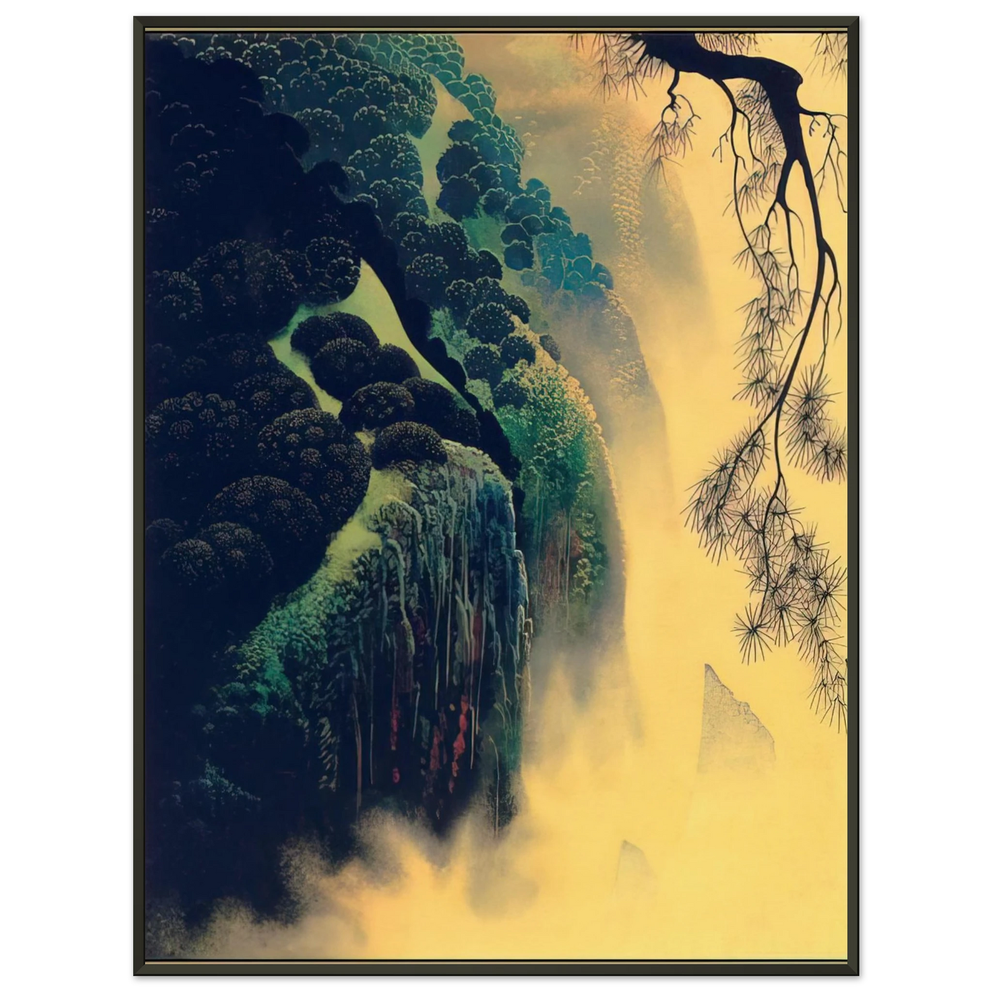 Eyvind Earle Jeweled Coast Framed Art Print - Aluminum Frame - 60x80 cm / 24x32 inches