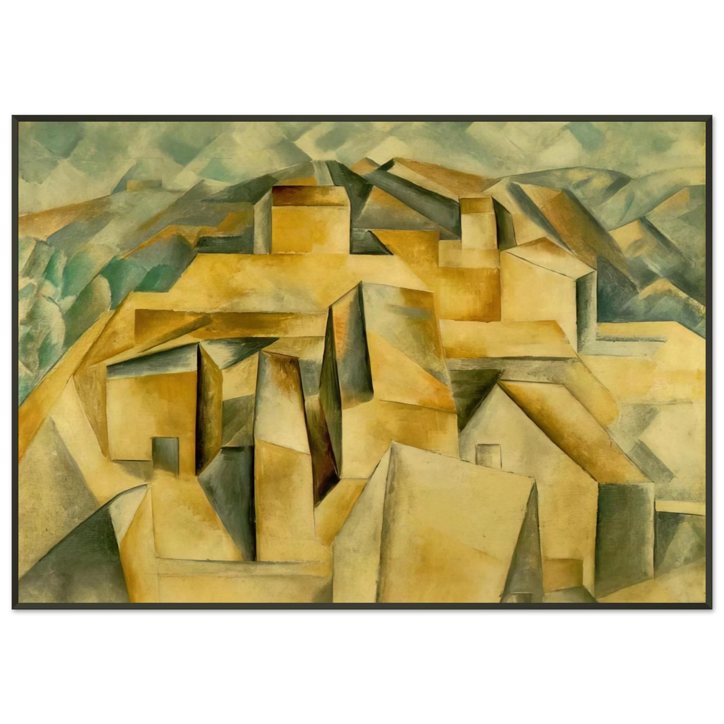 Pablo Picasso Houses on the hill Framed Art Print - Aluminum Frame - 21x29.7 cm / 8x12"