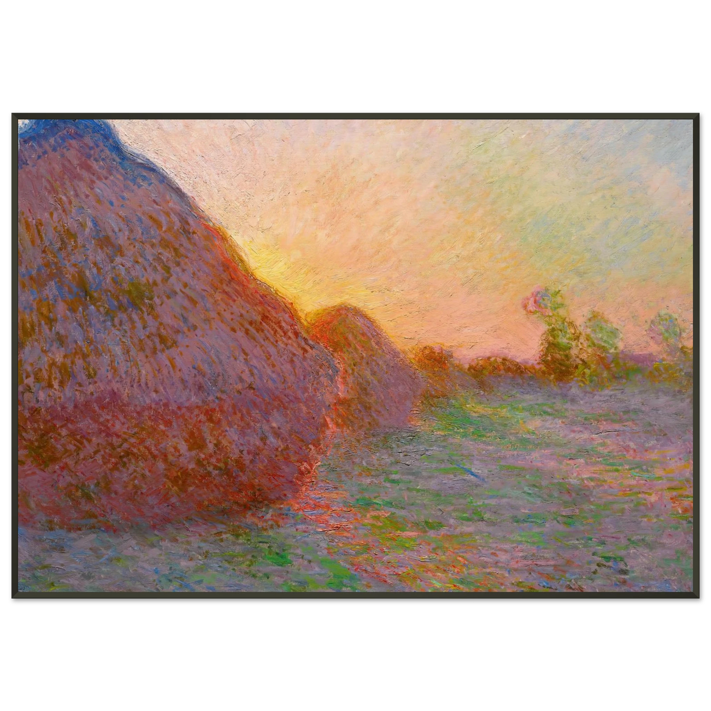 claude monet  Haystacks Framed Art Print  - Aluminum Frame - 21x29.7 cm / 8x12"