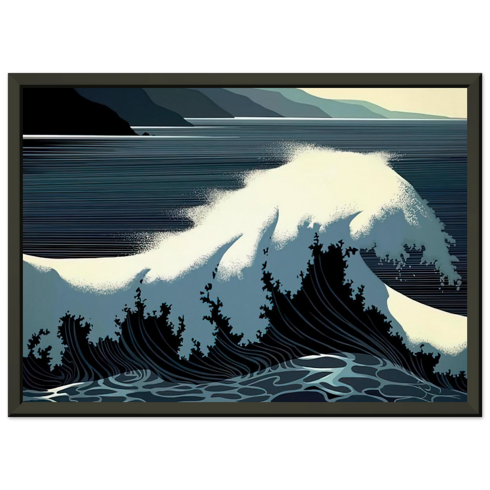 Eyvind Earle  A Sounding of Surf Framed Art Print  - Aluminum Frame - 70x100 cm / 28x40 inches