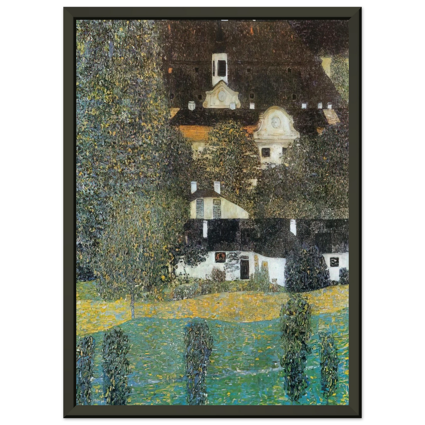 Gustav Klimt SCHLOSS KAMMER AM ATTERSEE II 1909 Framed Art Print - Aluminum Frame - 40x50 cm / 16x20 inches