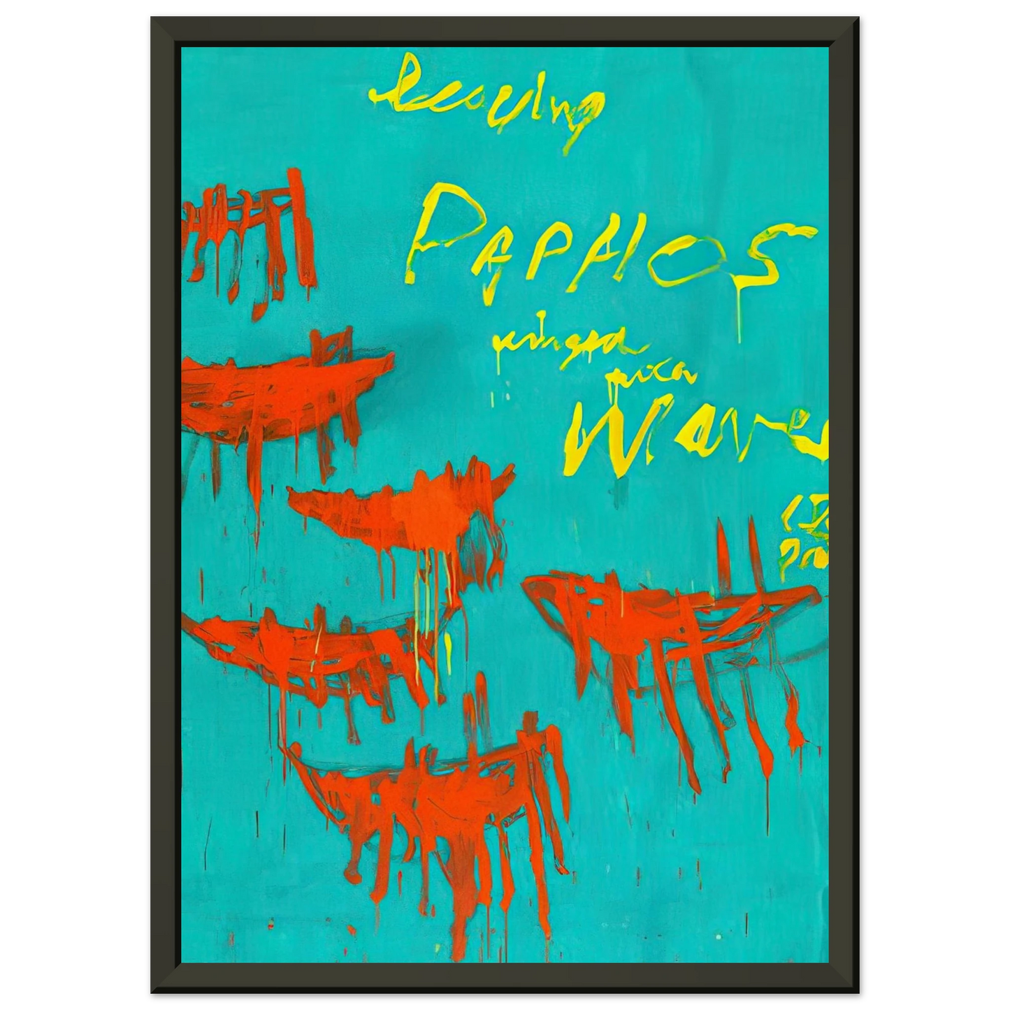 Cy Twombly Leaving Paphos Ringed With Waves V Framed Art Print - Aluminum Frame - 60x80 cm / 24x32 inches
