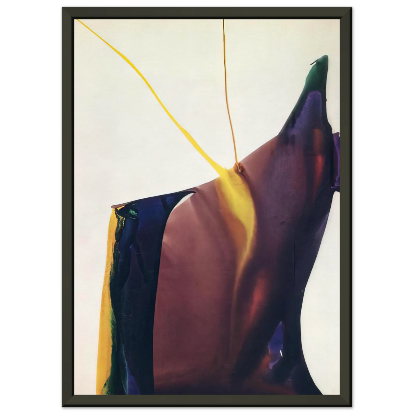 Paul Jenkins Phenomena Yellow Strike Framed Art Print - Aluminum Frame - 60x80 cm / 24x32 inches