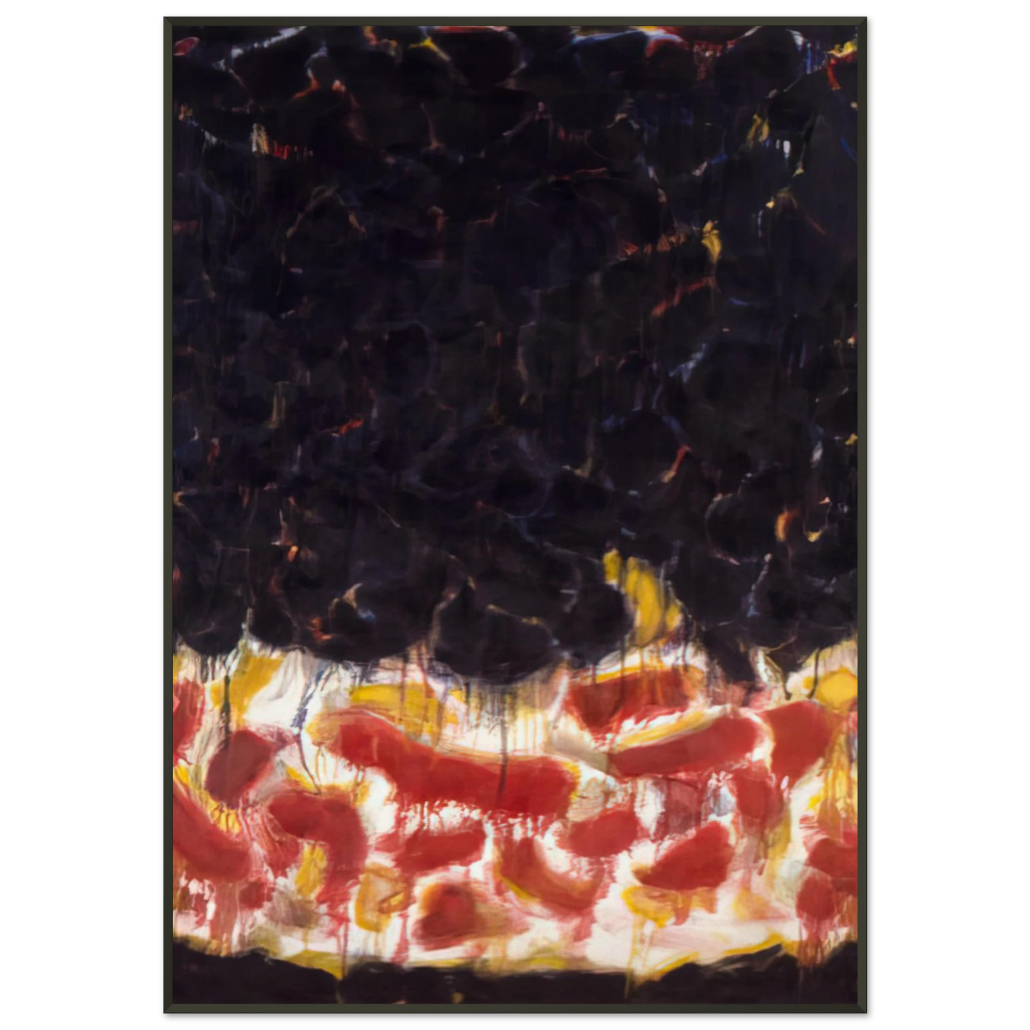 Sam Francis Red and Black Framed Art Print - Aluminum Frame - 21x29.7 cm / 8x12"