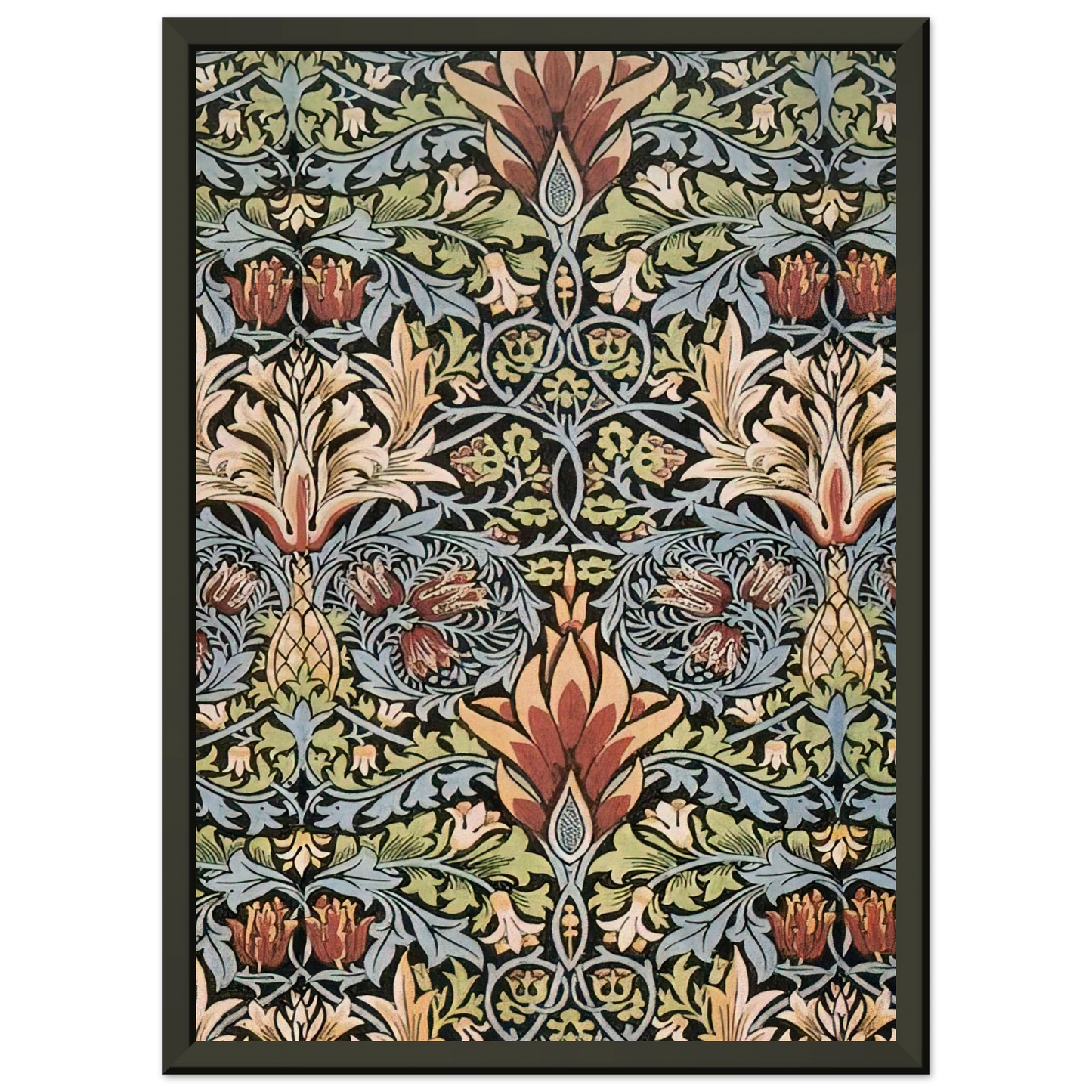 William Morris SNAKESHEAD PRINTED TEXTILE 1876 Framed Art Print - Aluminum Frame - 60x80 cm / 24x32 inches
