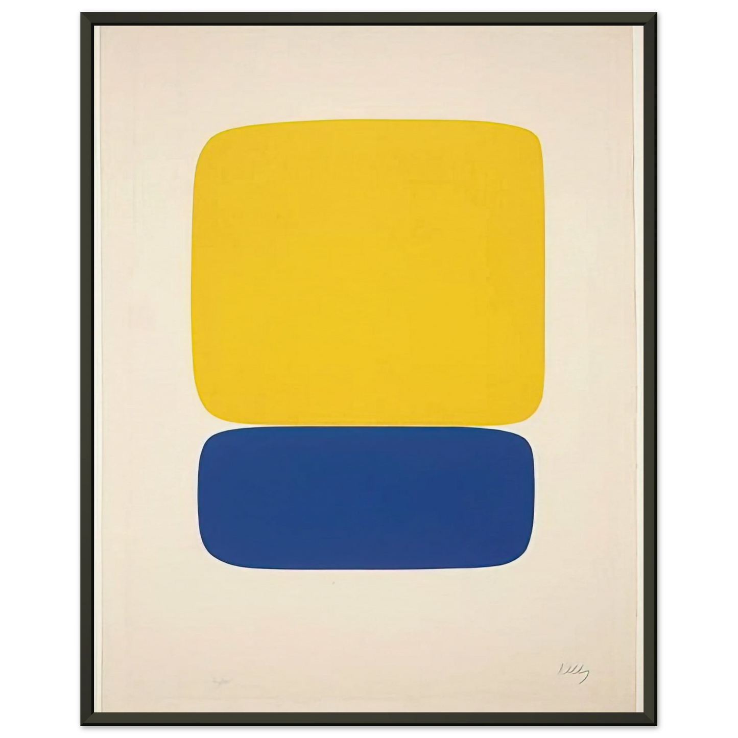 Ellsworth Kelly Yellow over Dark Blue Framed Art Print - Aluminum Frame - 70x100 cm / 28x40 inches