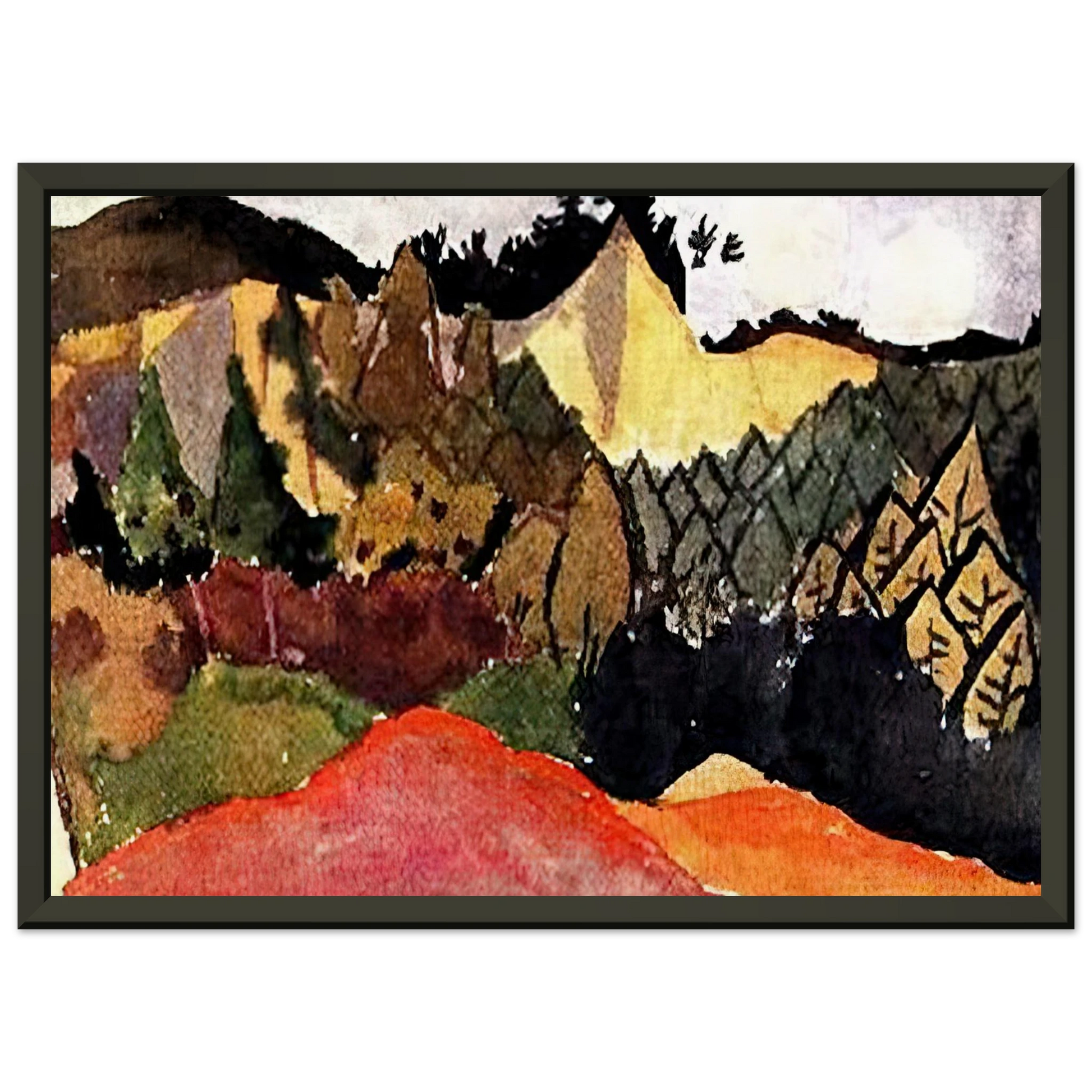 Paul Klee  IN THE QUARRY Framed Art Print  - Aluminum Frame - 40x50 cm / 16x20 inches