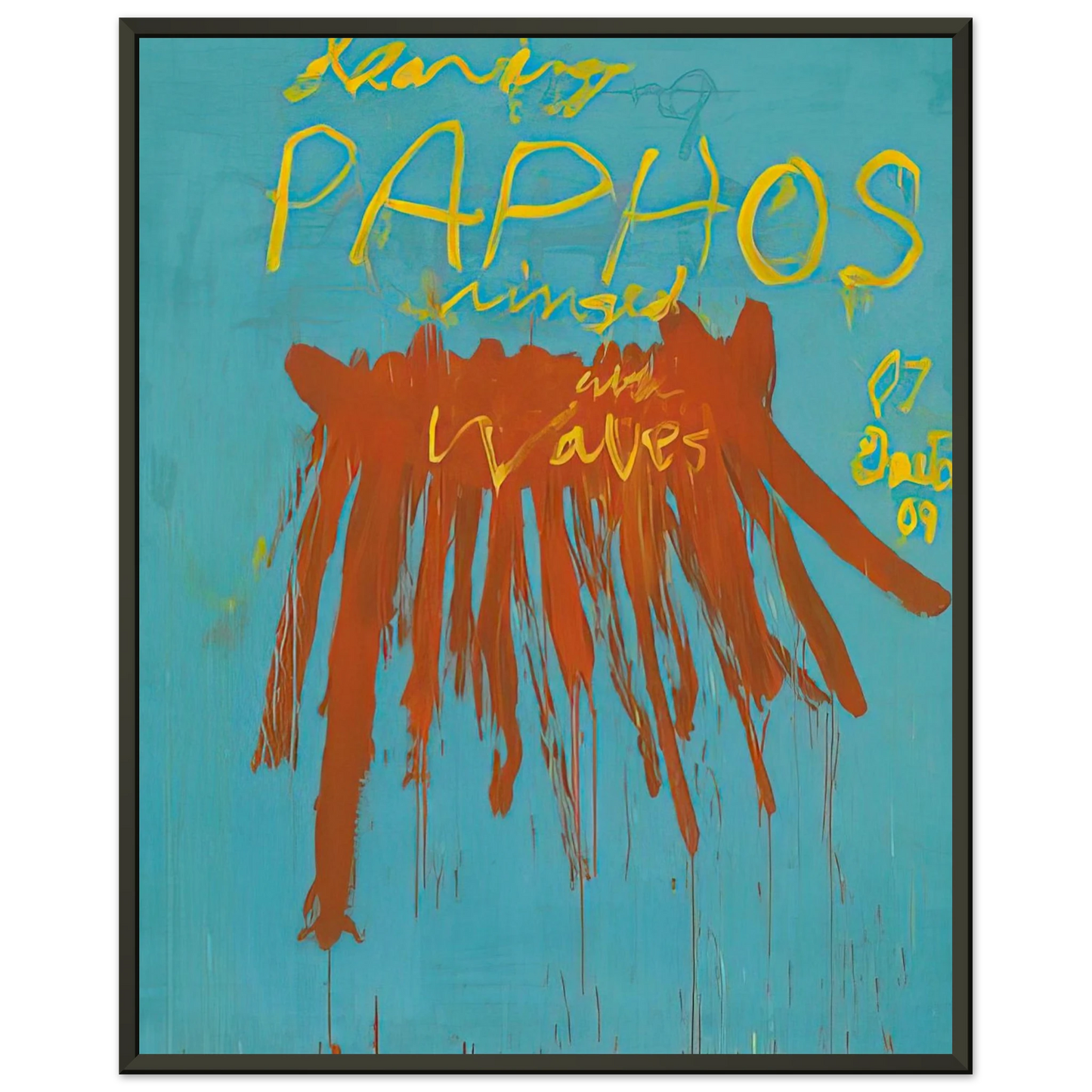 Cy Twombly Leaving Paphos Ringed With Waves IV Framed Art Print - Aluminum Frame - 60x80 cm / 24x32 inches