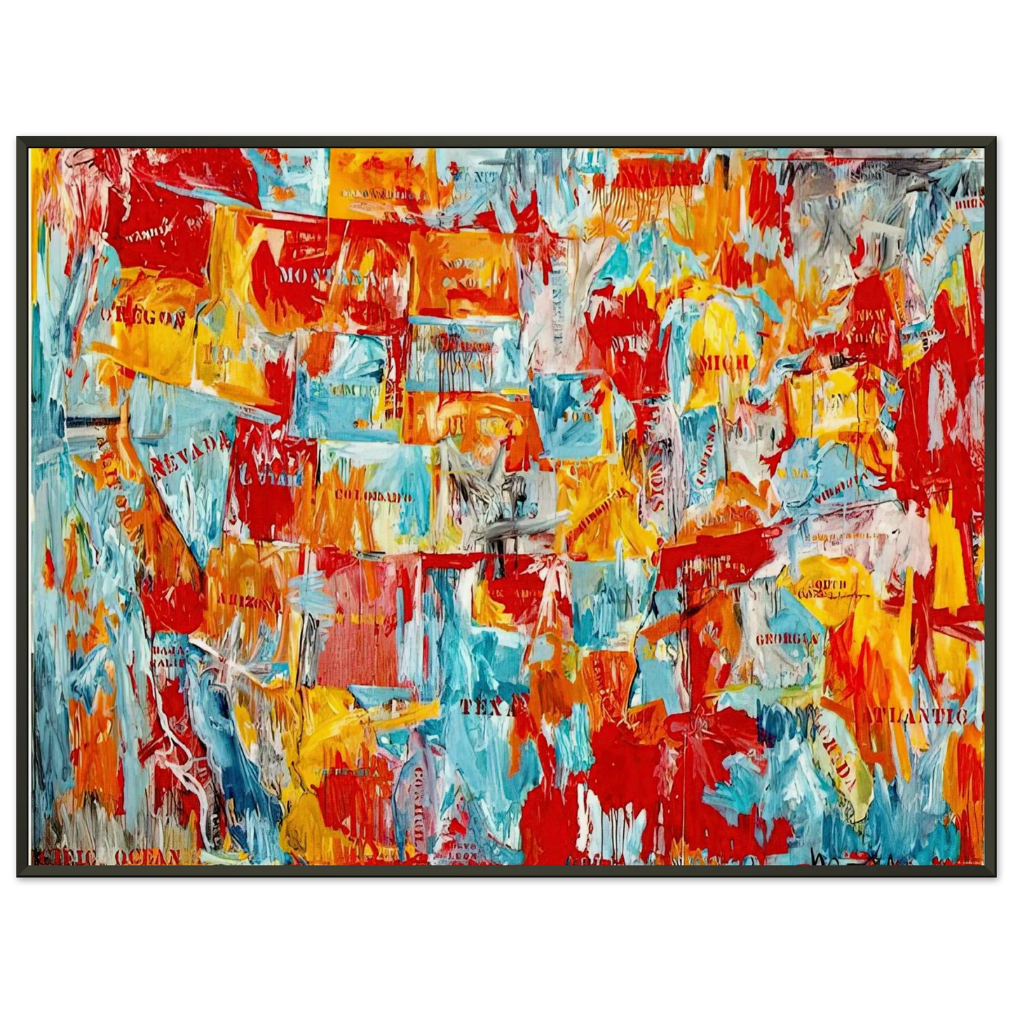 Jasper Johns MAP Framed Art Print - Aluminum Frame - 40x50 cm / 16x20 inches