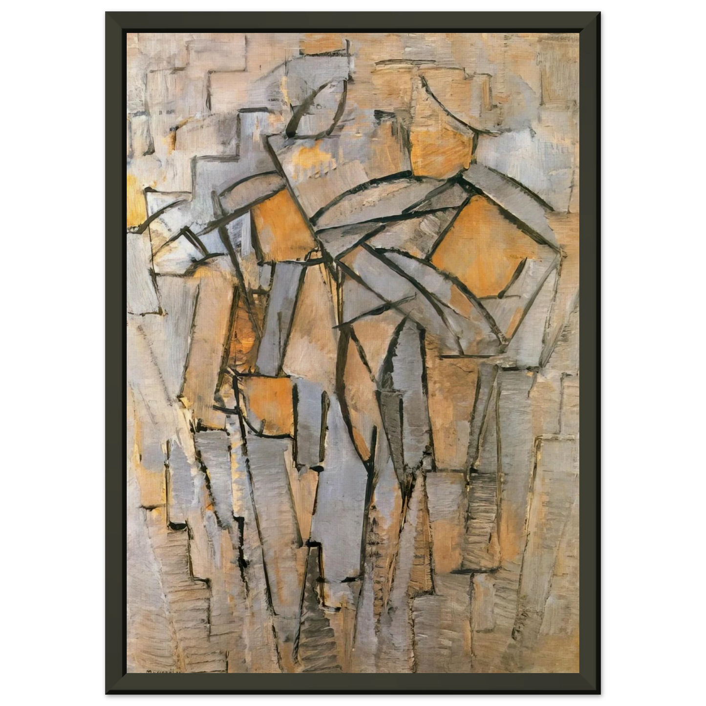 Piet Mondrian Composicion en Gris Azul Framed Art Print - Aluminum Frame - 40x50 cm / 16x20 inches
