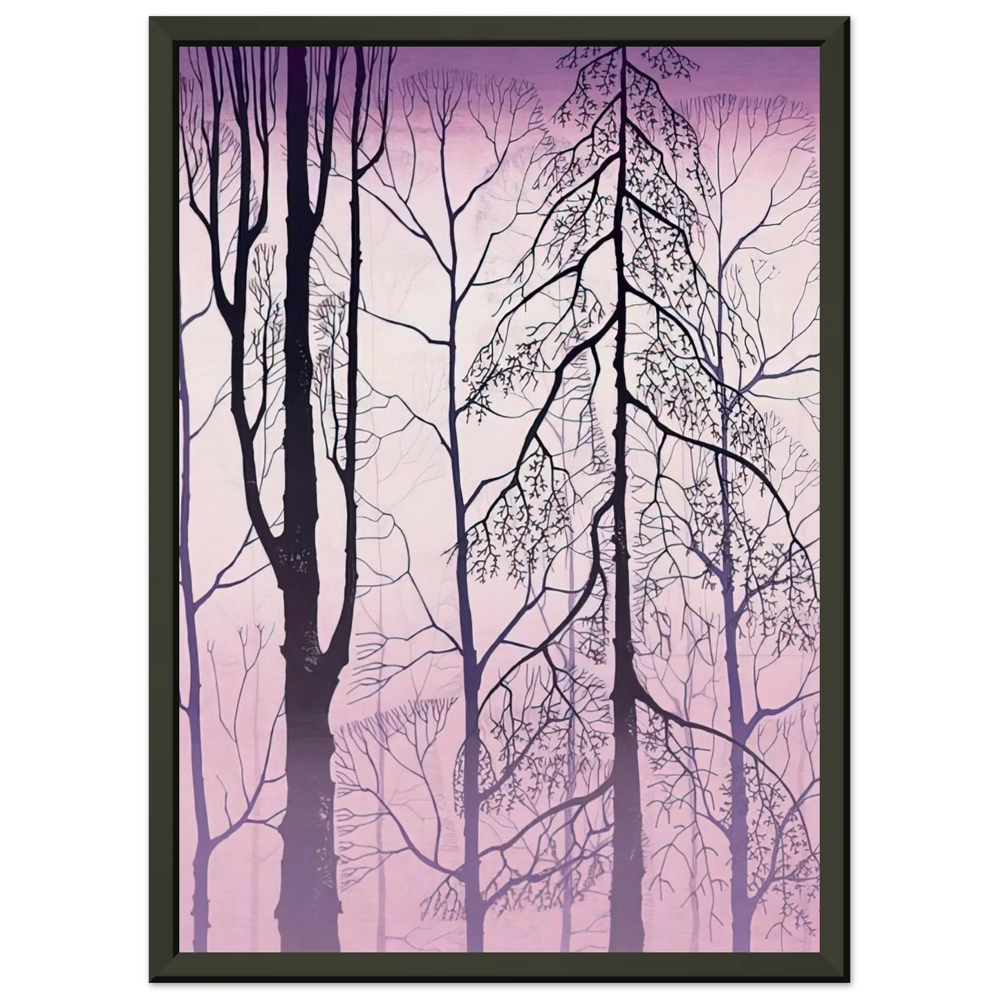Eyvind Earle Winter woods Framed Art Print - Aluminum Frame - 40x50 cm / 16x20 inches