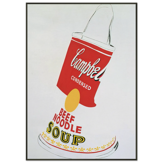 Andy Warhol  Crushed Campbells Soup Can  Beef Noodle  Framed Art Print  - Aluminum Frame - 21x29.7 cm / 8x12"