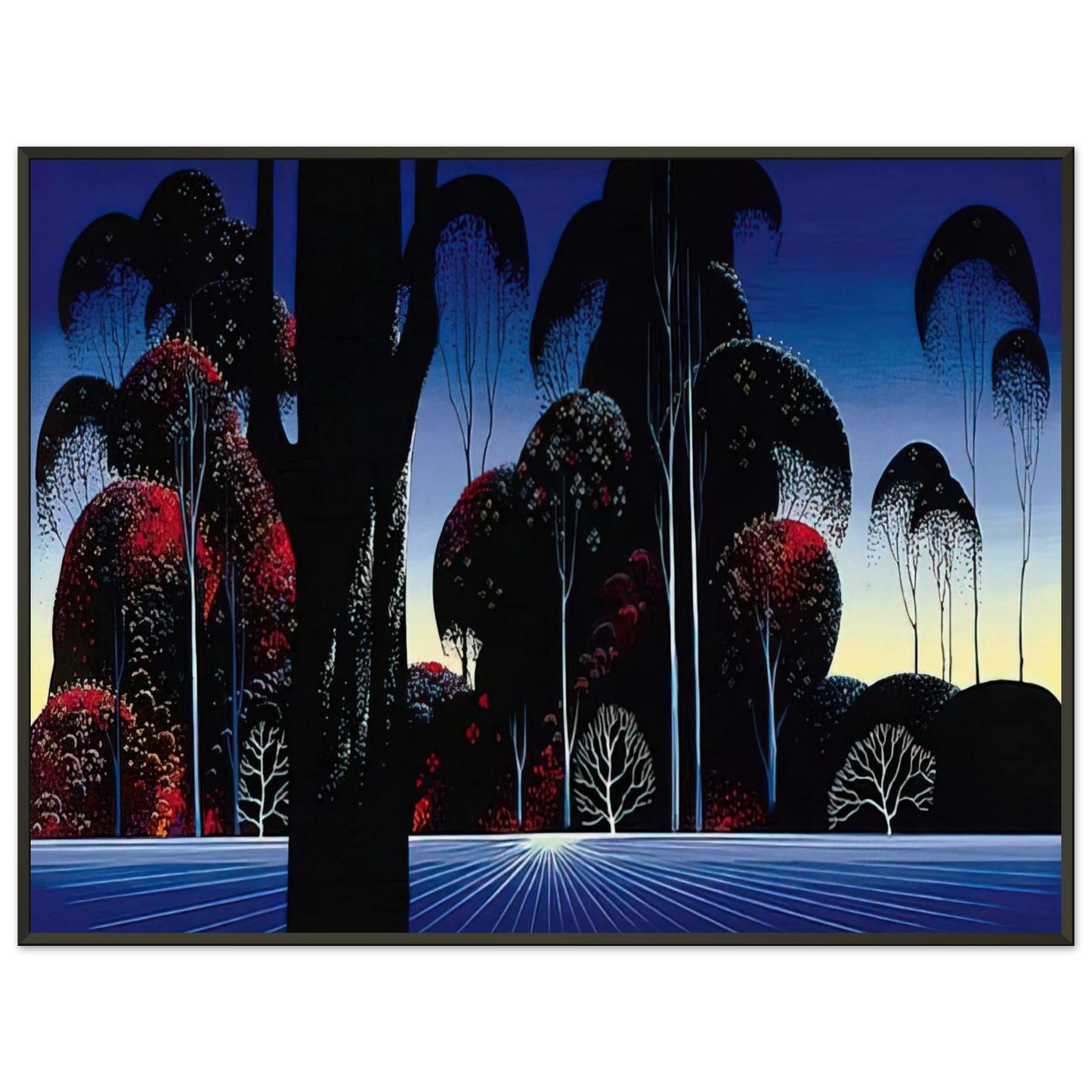 Eyvind Earle  Dark Silence Framed Art Print  - Aluminum Frame - 40x50 cm / 16x20 inches