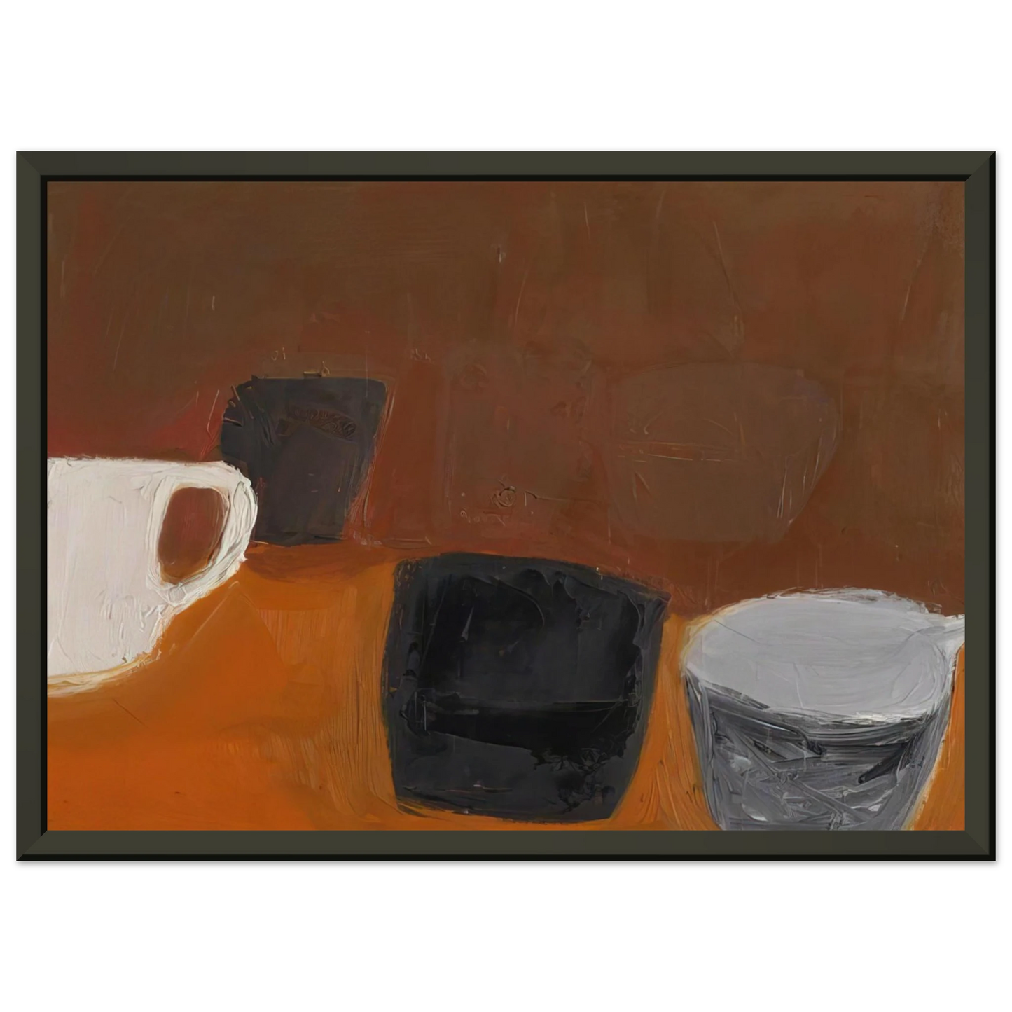 William Scott Still Life with White Mug 1957 Framed Art Print - Aluminum Frame - 60x80 cm / 24x32 inches