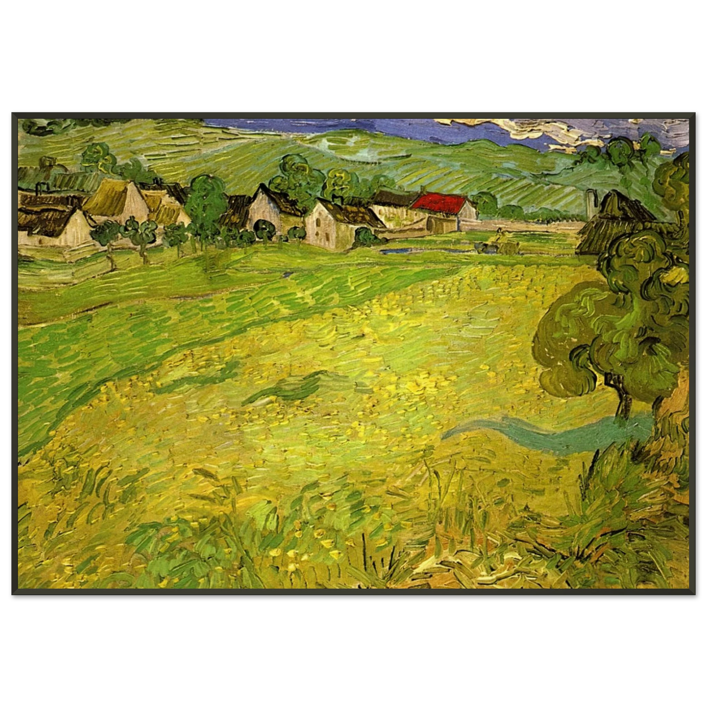 Vincent van Gogh View of Vessenots near Auvers Framed Art Print - Aluminum Frame - 21x29.7 cm / 8x12"