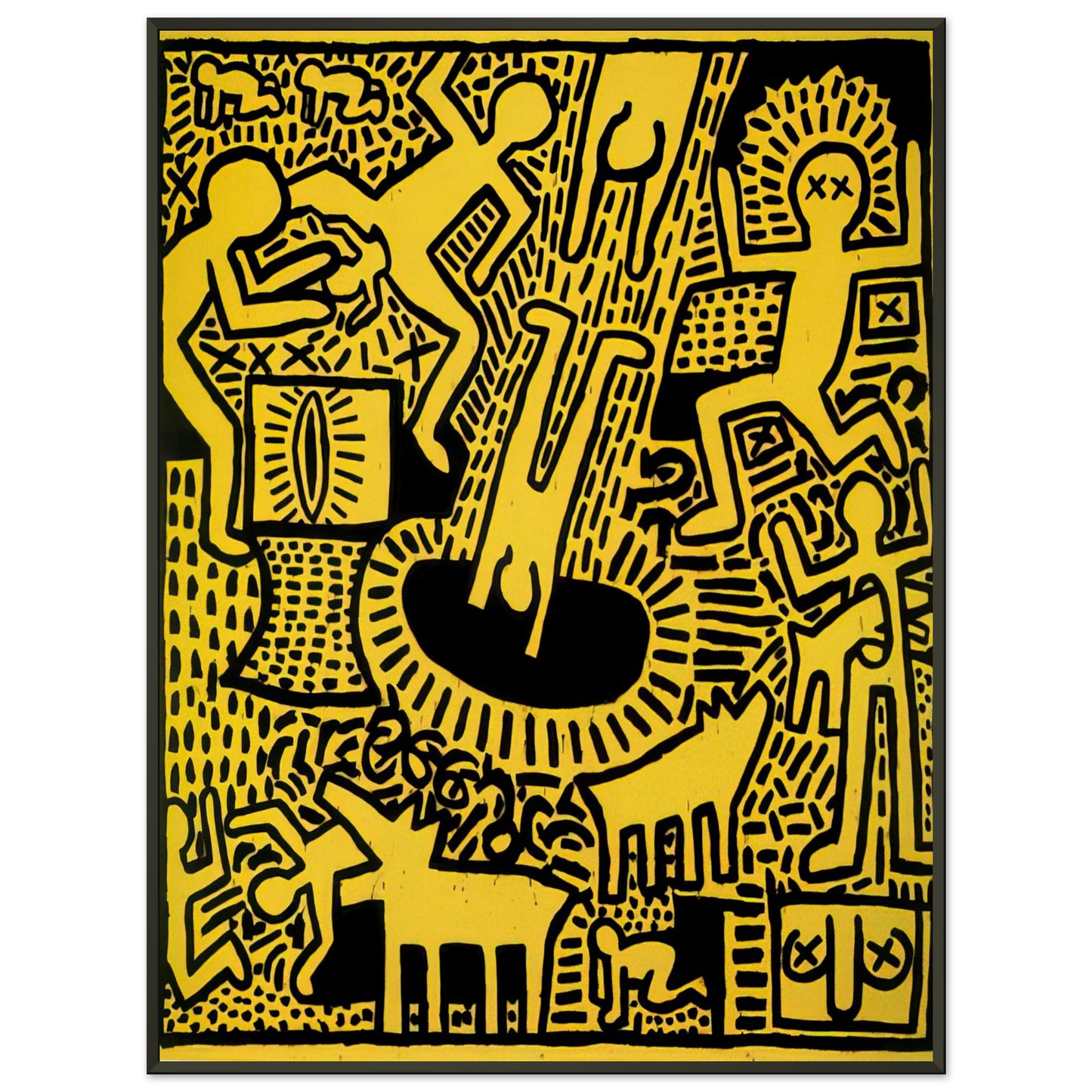 Keith Haring UNTITLED 1981 Framed Art Print - Aluminum Frame - 60x80 cm / 24x32 inches