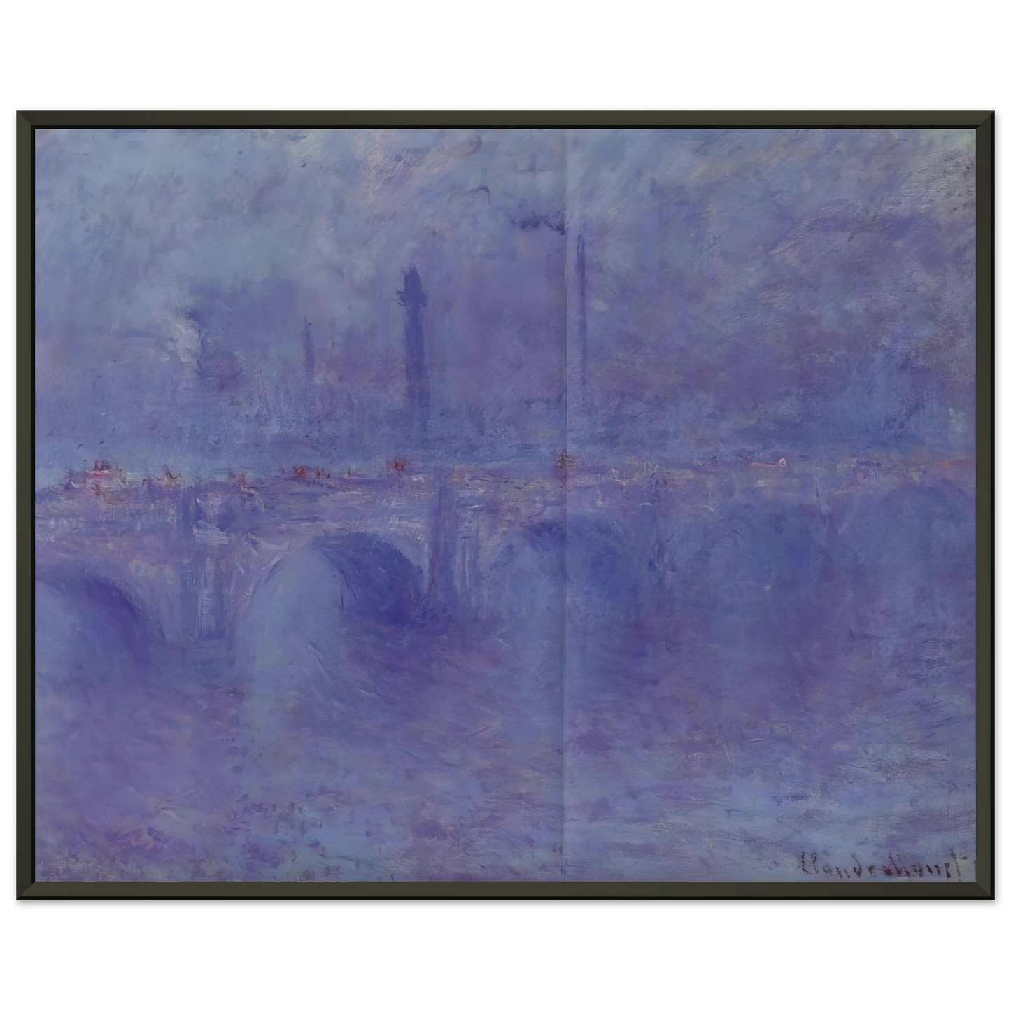 claude monet Waterloo Bridge Effect of Fog Framed Art Print - Aluminum Frame - 40x50 cm / 16x20 inches