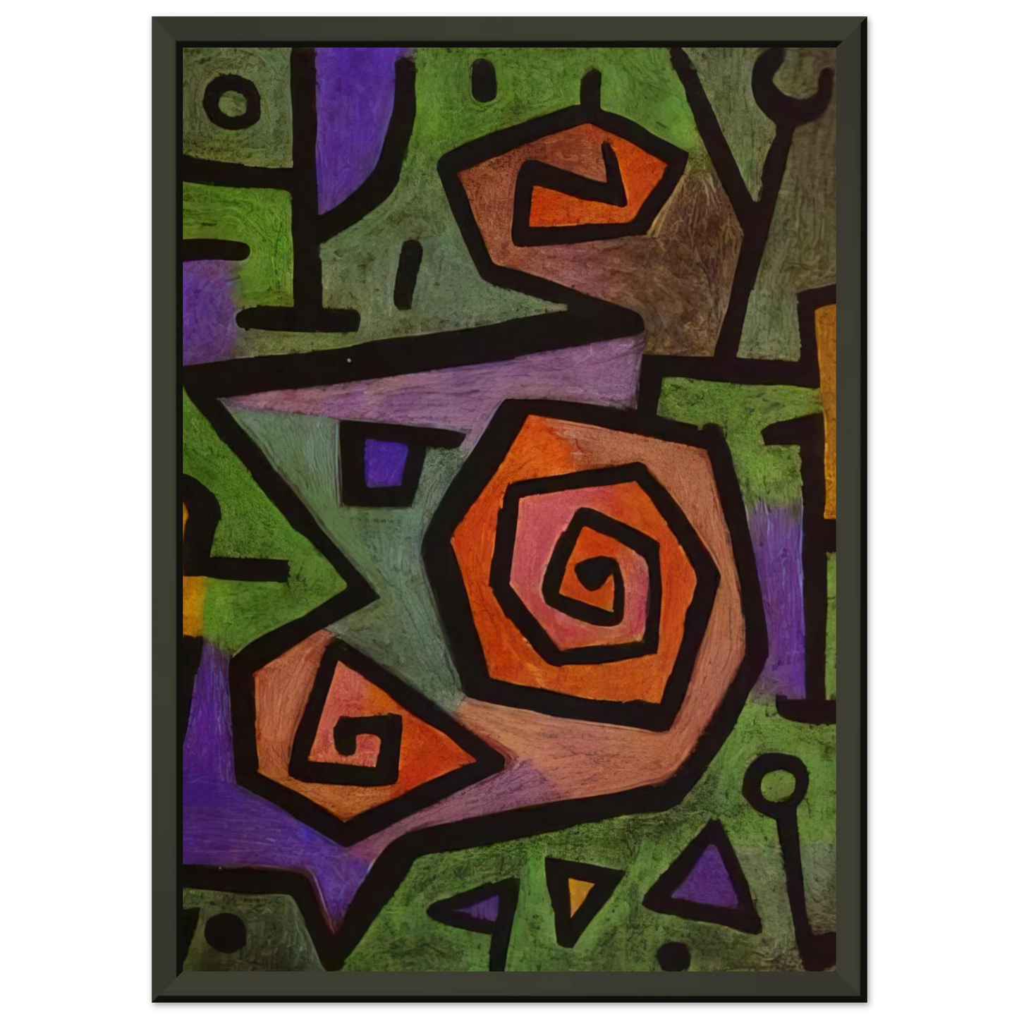 Paul Klee HEROIC ROSES 1938 Framed Art Print - Aluminum Frame - 40x50 cm / 16x20 inches